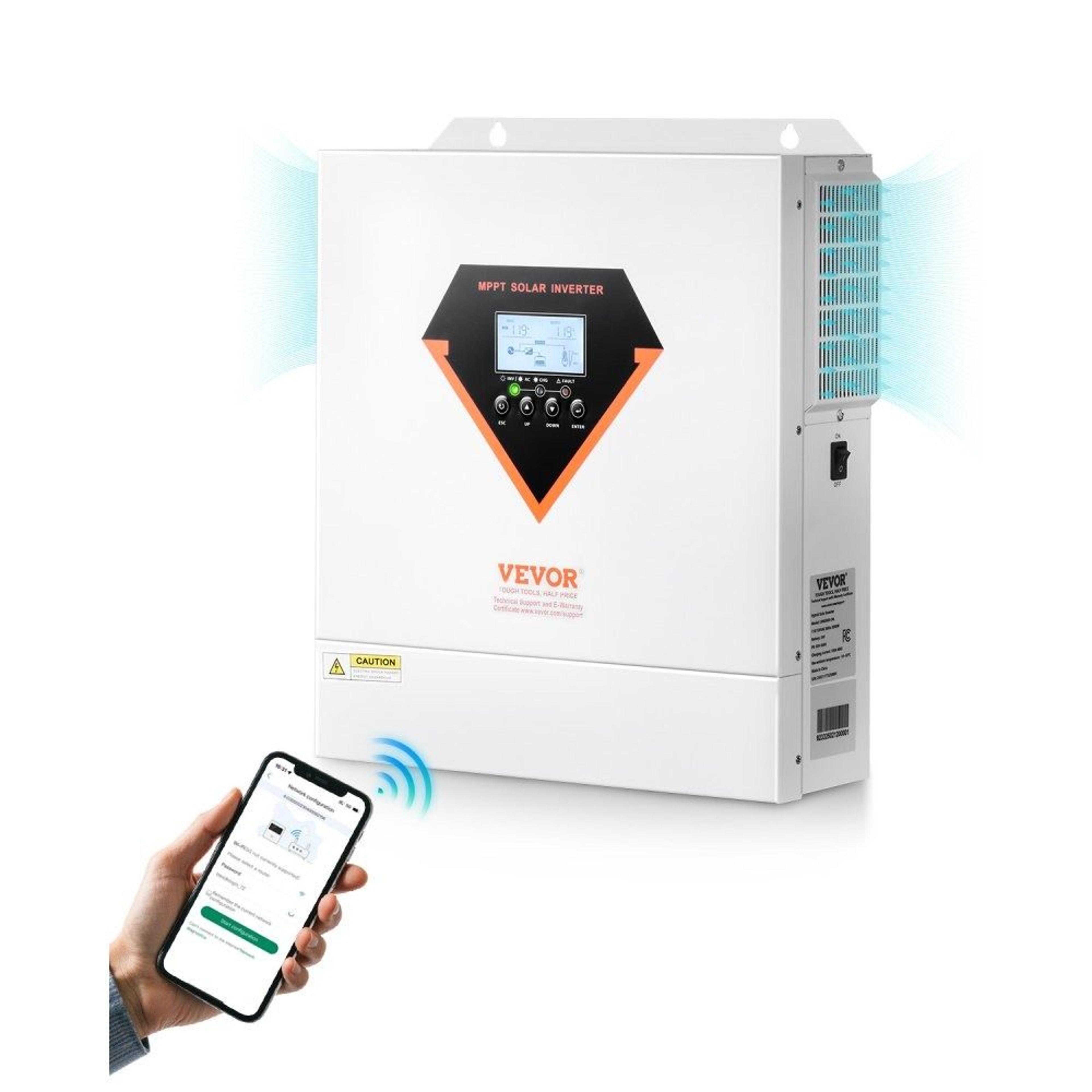 3000w hybrid solar inverter with 100a mppt controller and pure sine wave output