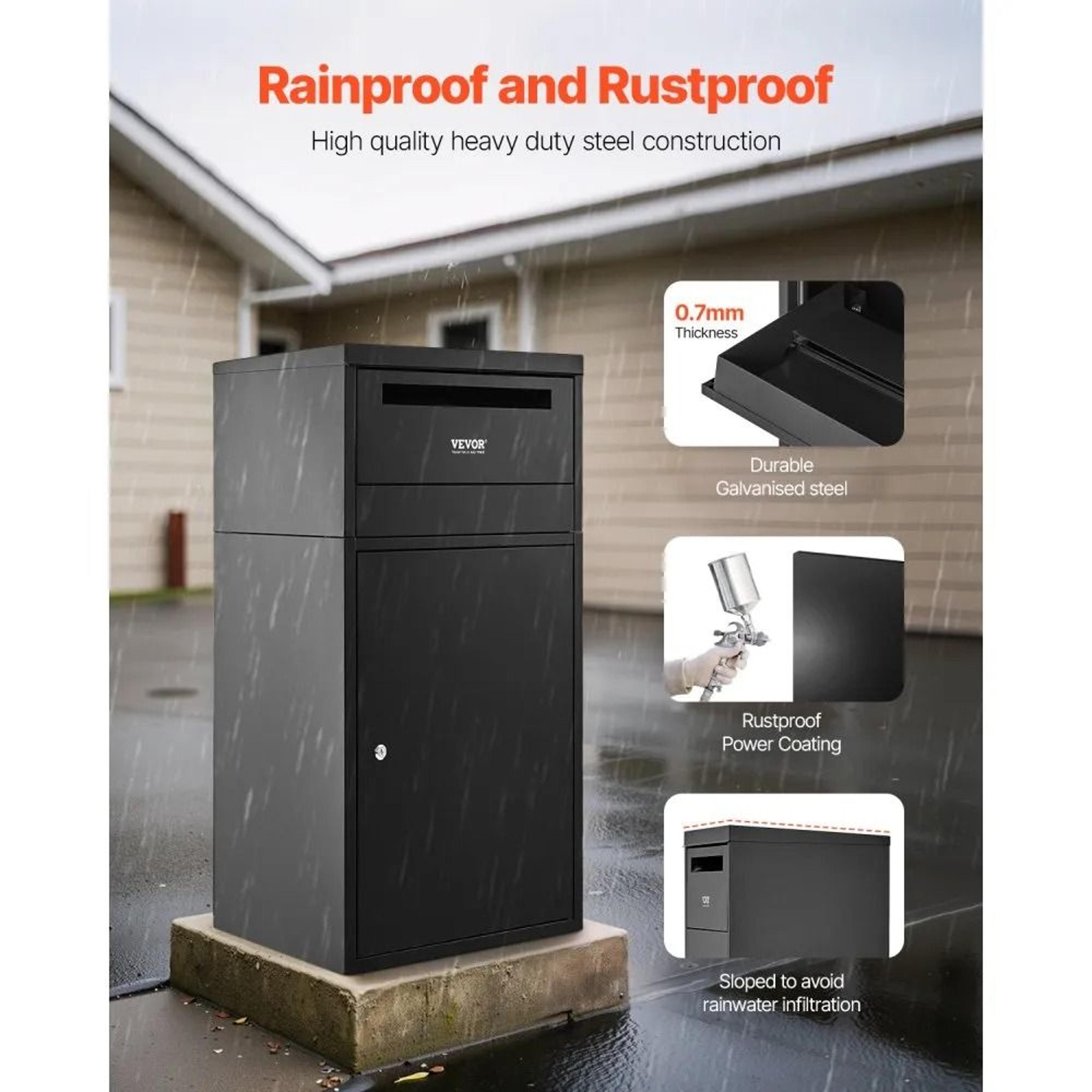 Lockable Outdoor Package Delivery Box With AntiTheft Design And Galvanized Steel Construction 2