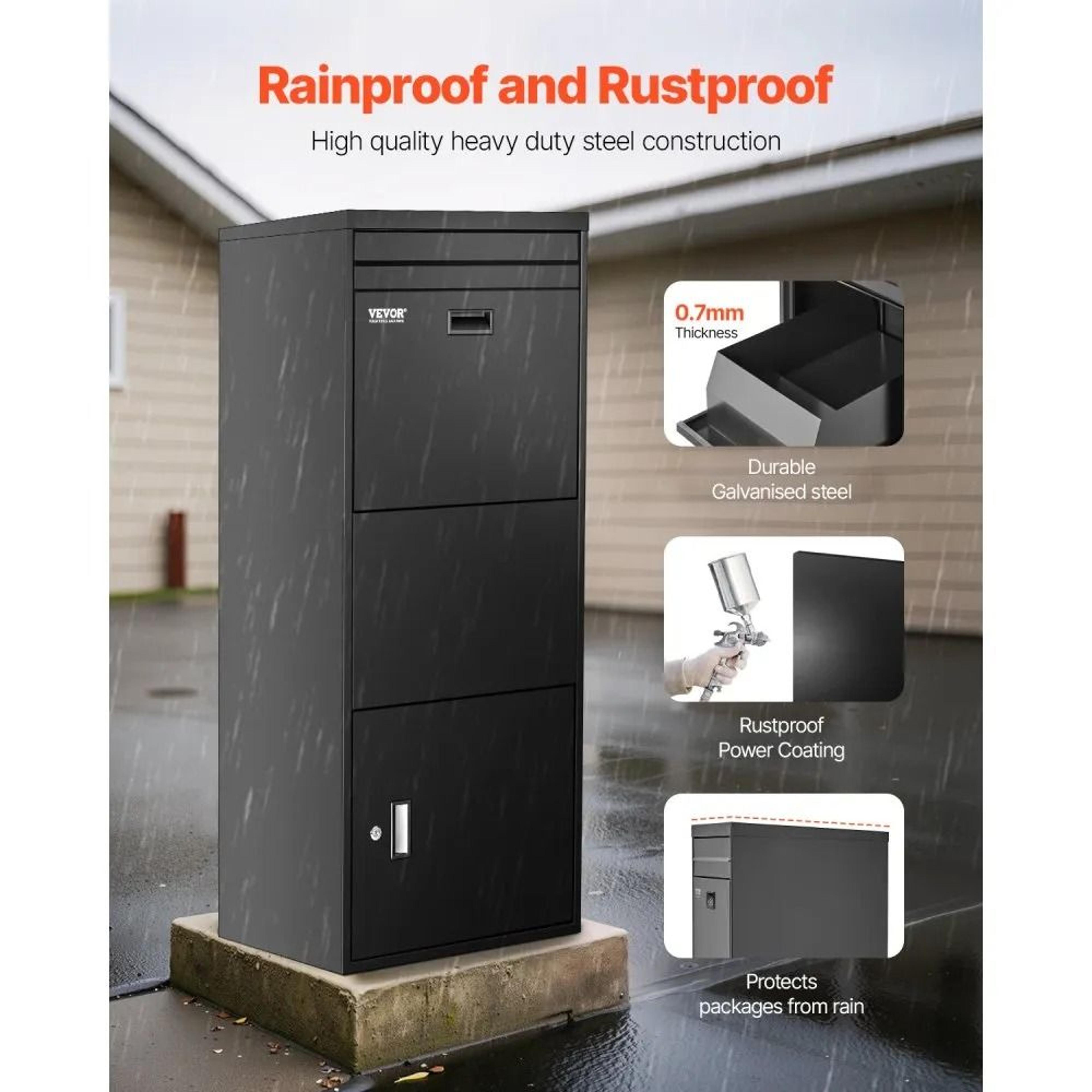 Lockable Outdoor Package Delivery Box With AntiTheft Design And WeatherResistant Steel 1