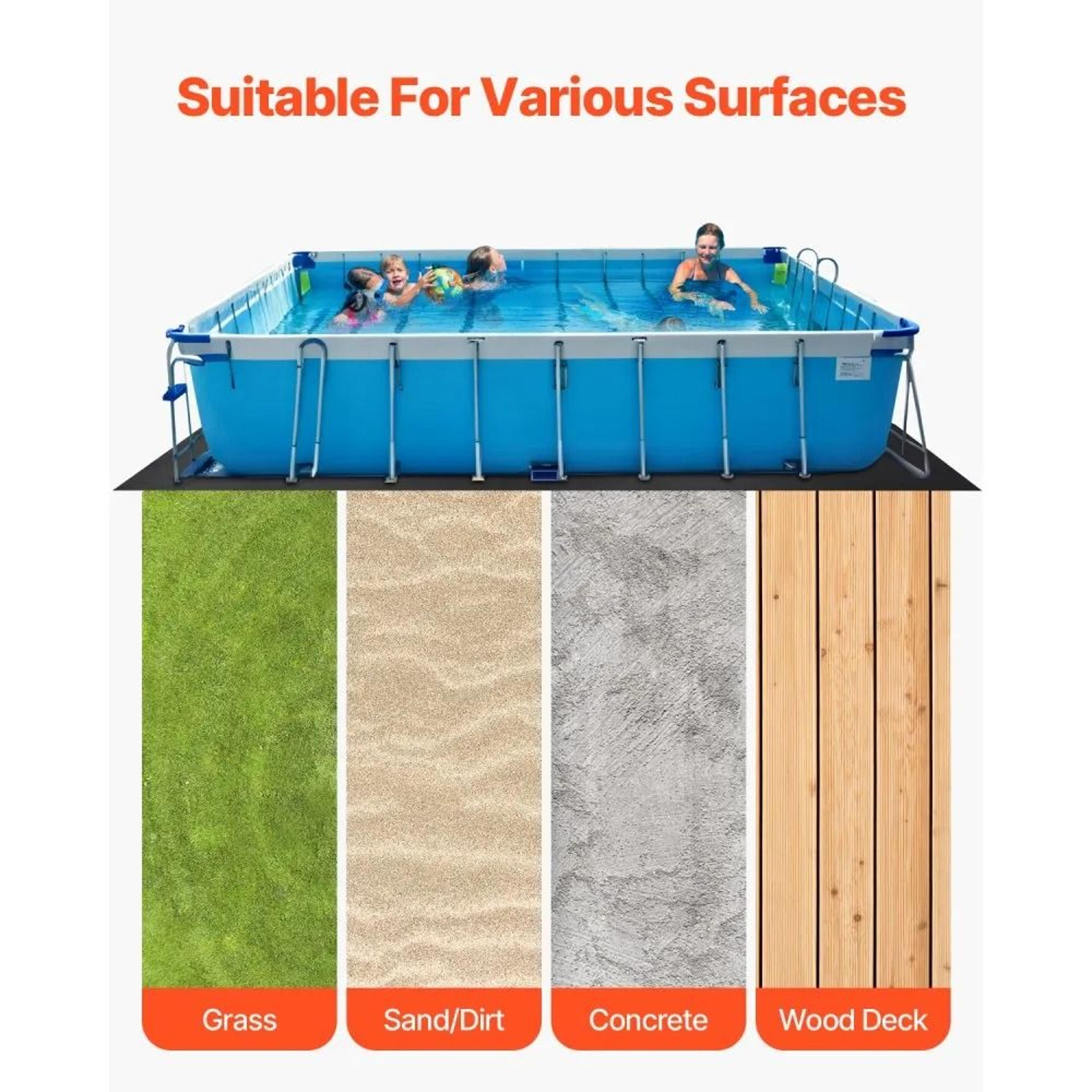 16 X 32 Ft Rectangle Pool Liner Pad ExtraThick Geotextile Above Ground Pool Underlayment 2