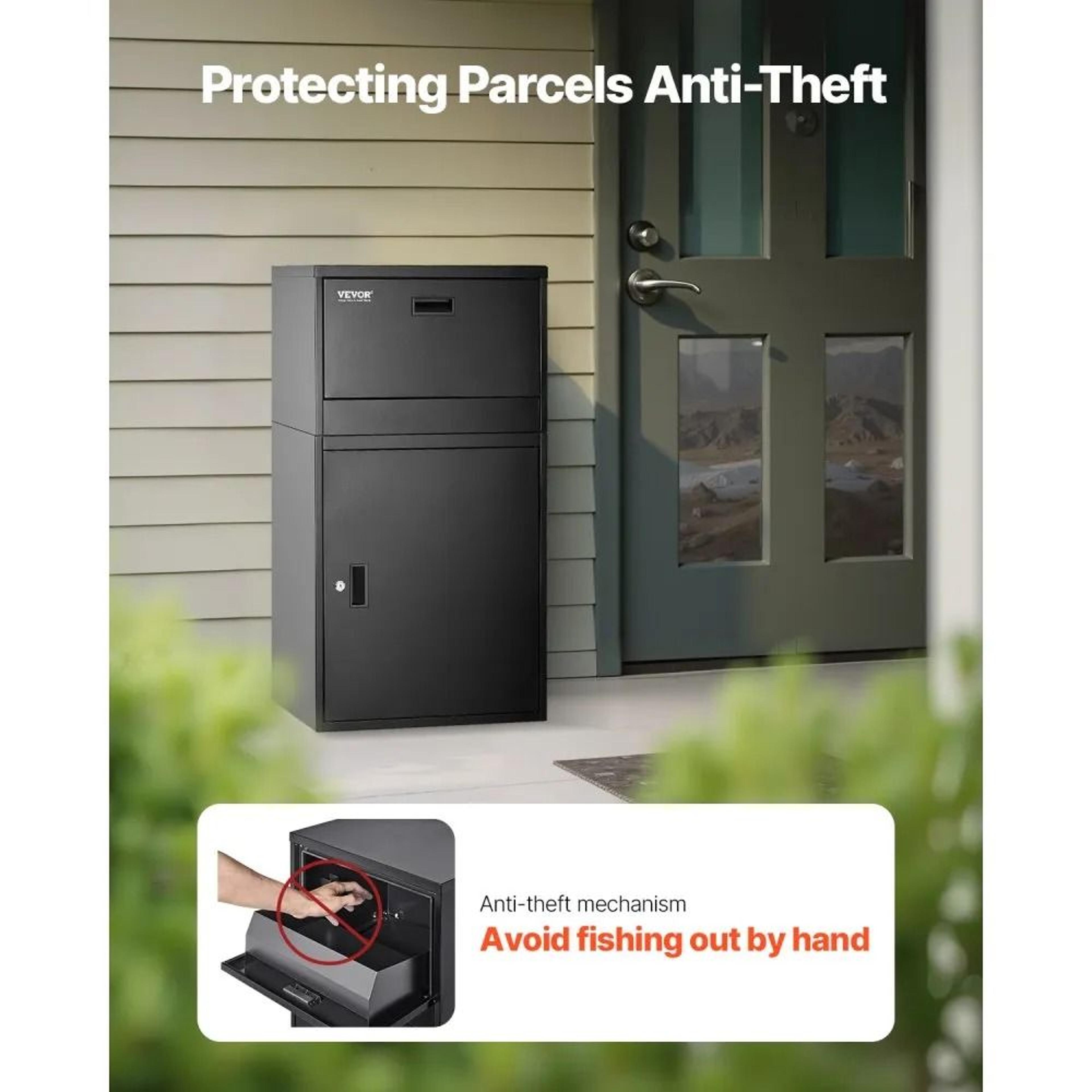 Outdoor Package Delivery Box With Lock AntiTheft Galvanized Steel Parcel Mailbox 1