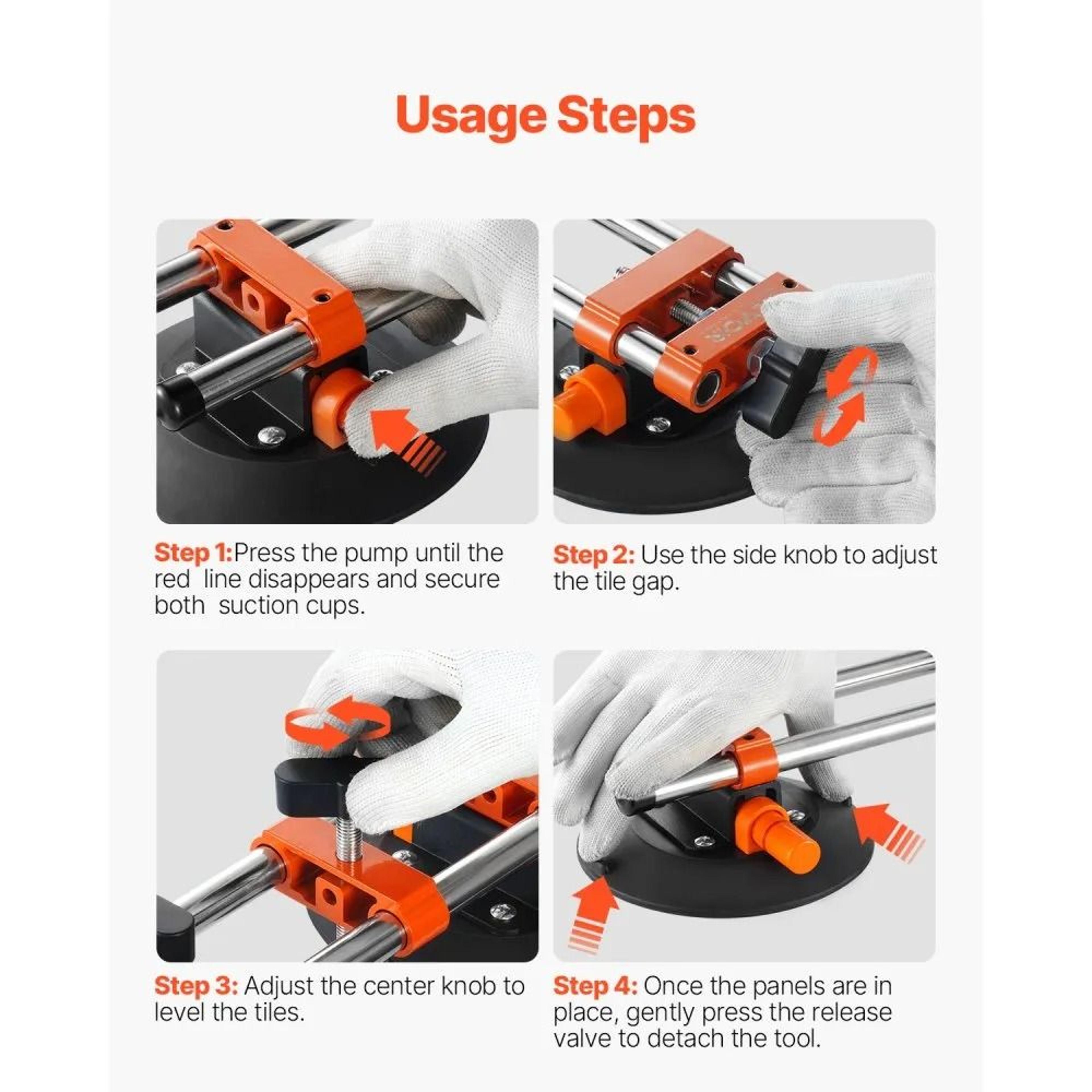 Granite Seam Setter 2Pack With 6Inch Vacuum Suction Cups And Tool Bag 5