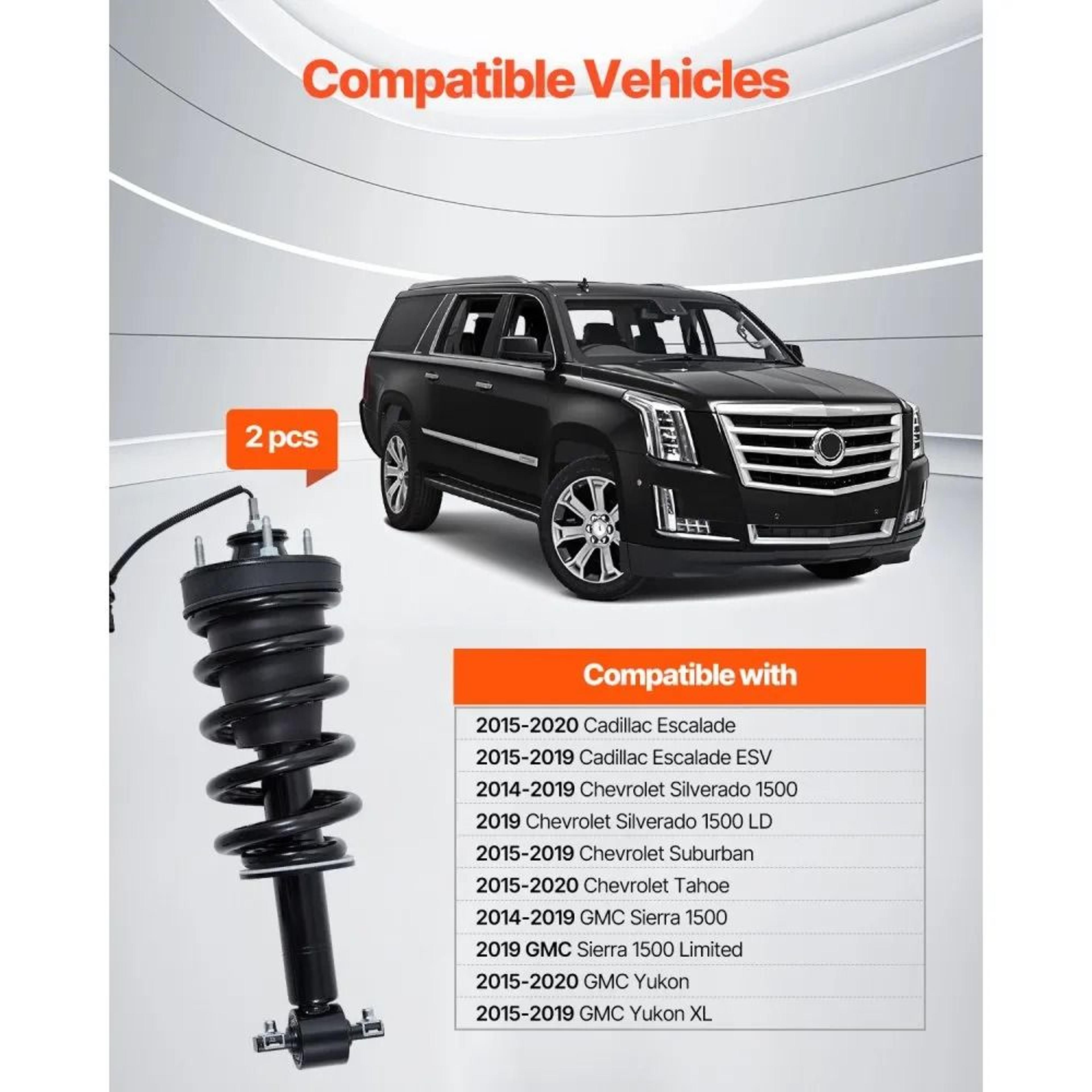 Front Air Shock Absorber Struts 2Piece Set For Cadillac Chevrolet And GMC 5