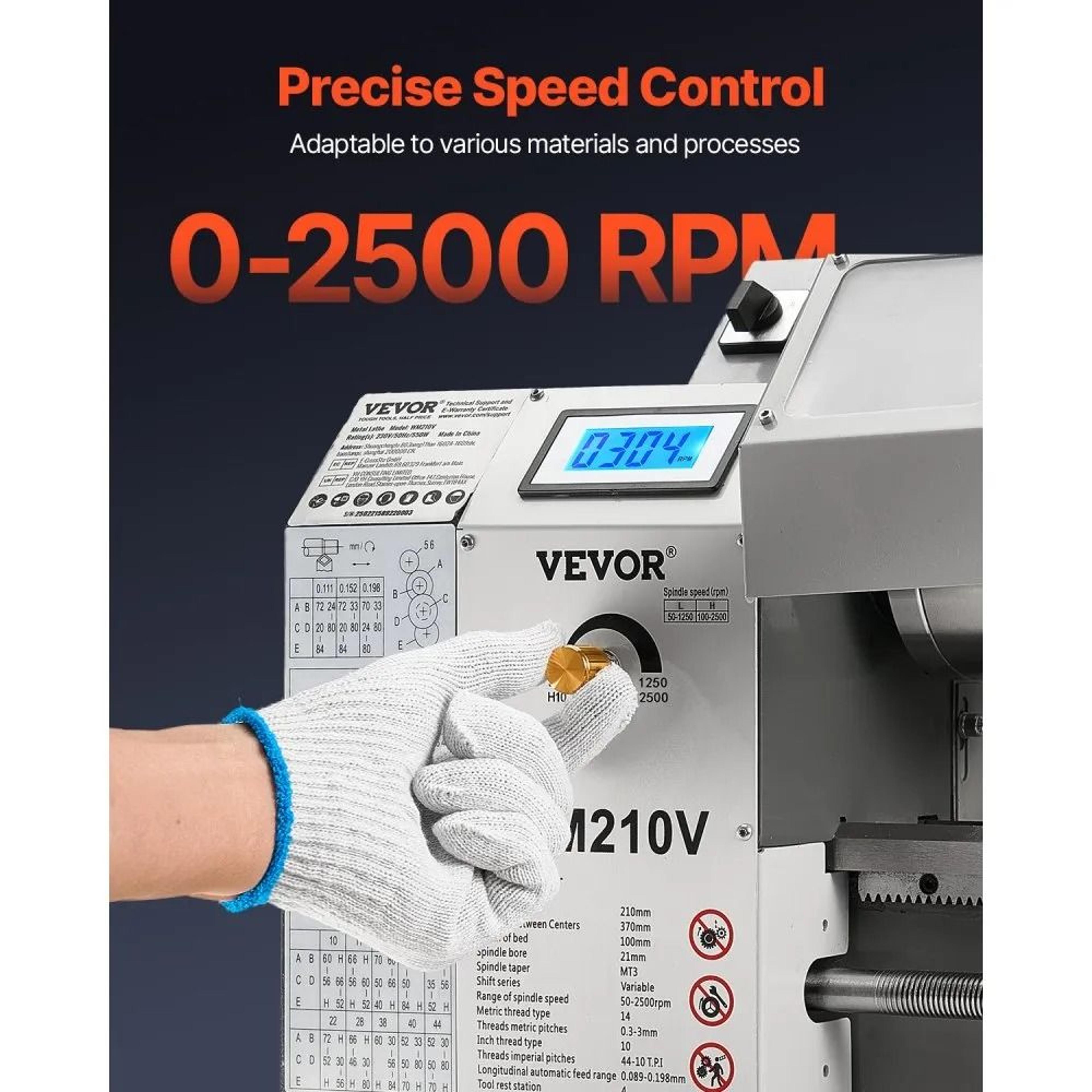 550W Benchtop Metal Lathe Machine With 8 X 16 Inch Capacity And Variable Speed 1
