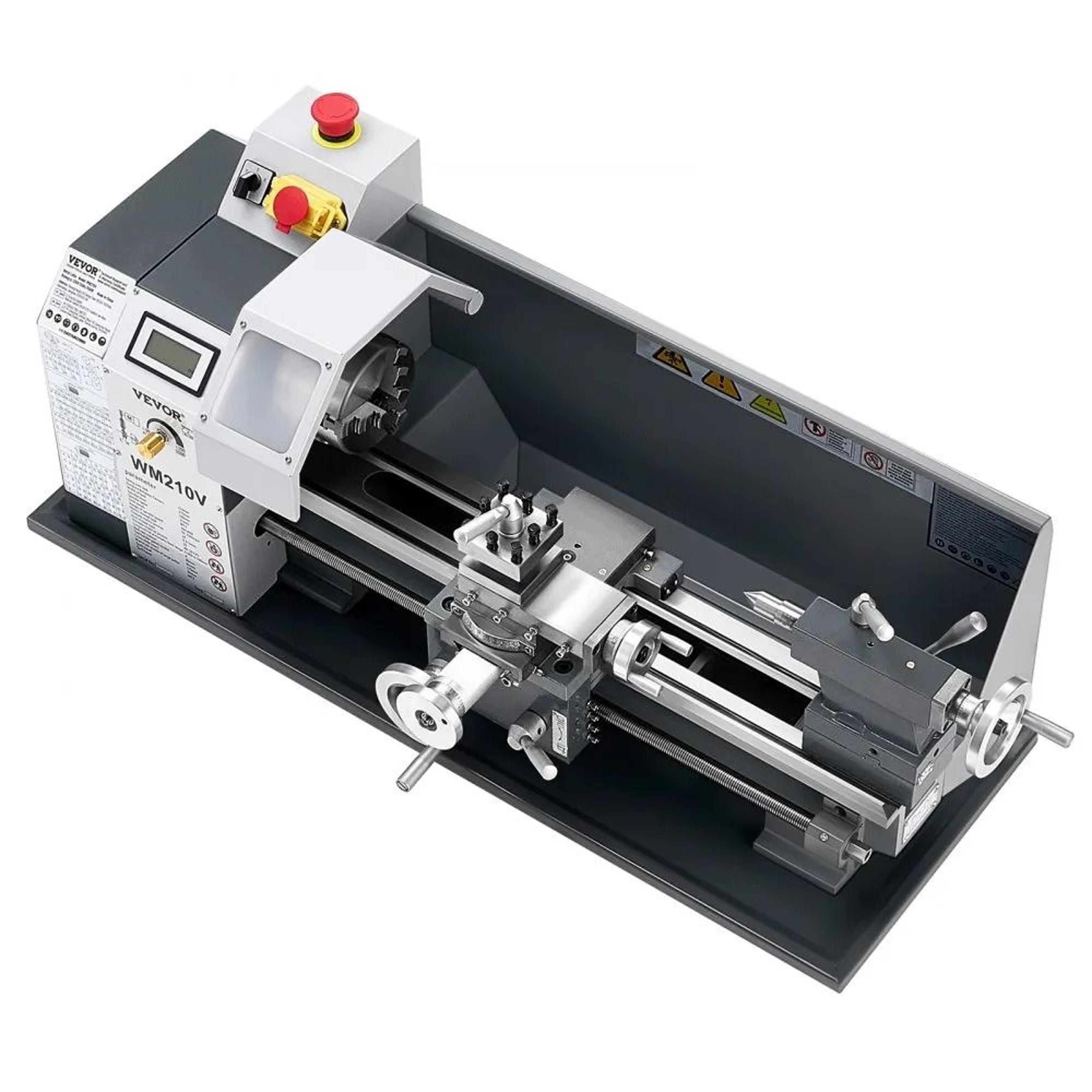 550w benchtop metal lathe machine with 8 x 16 inch capacity and variable speed