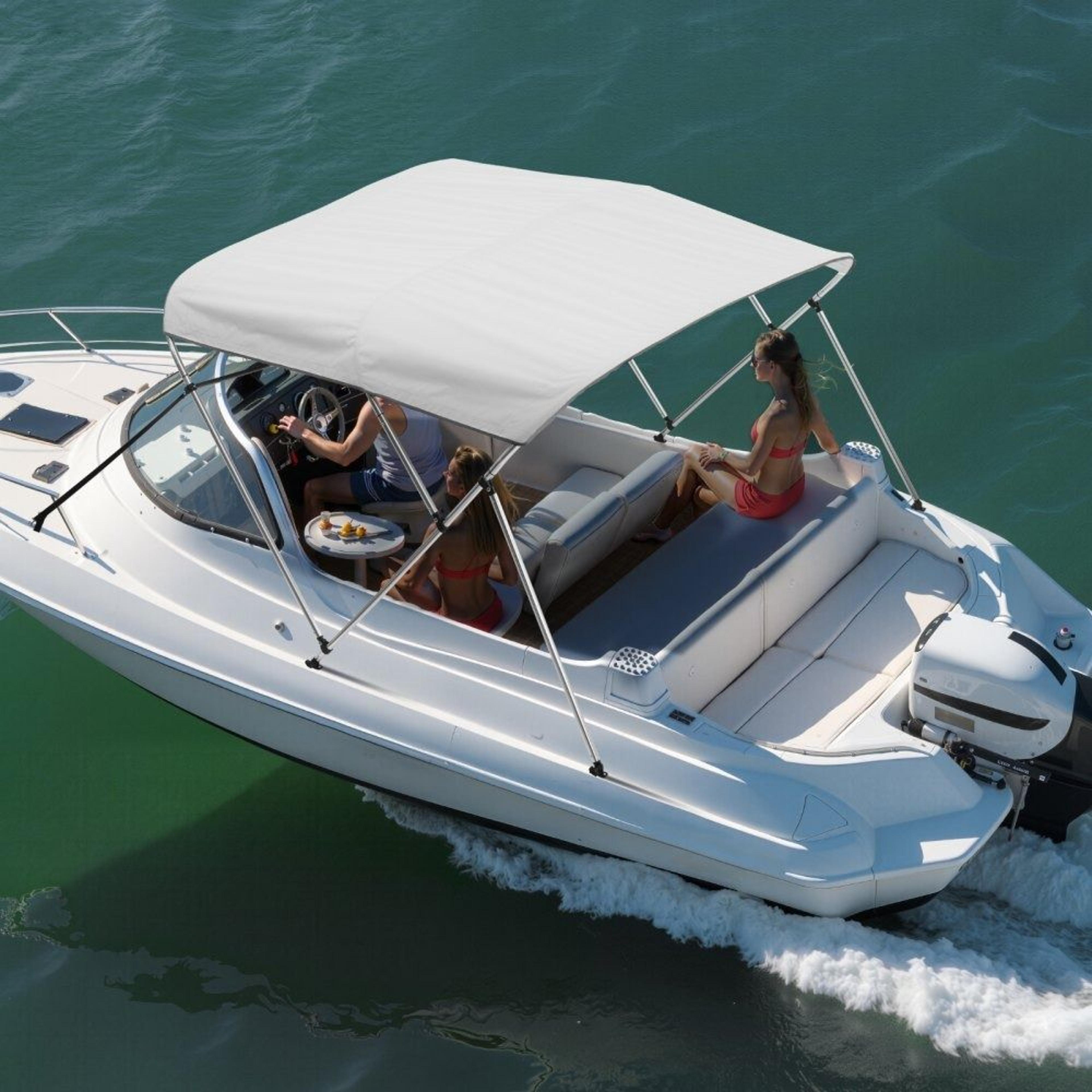 3 bow boat bimini top with 600d polyester canopy and aluminum frame