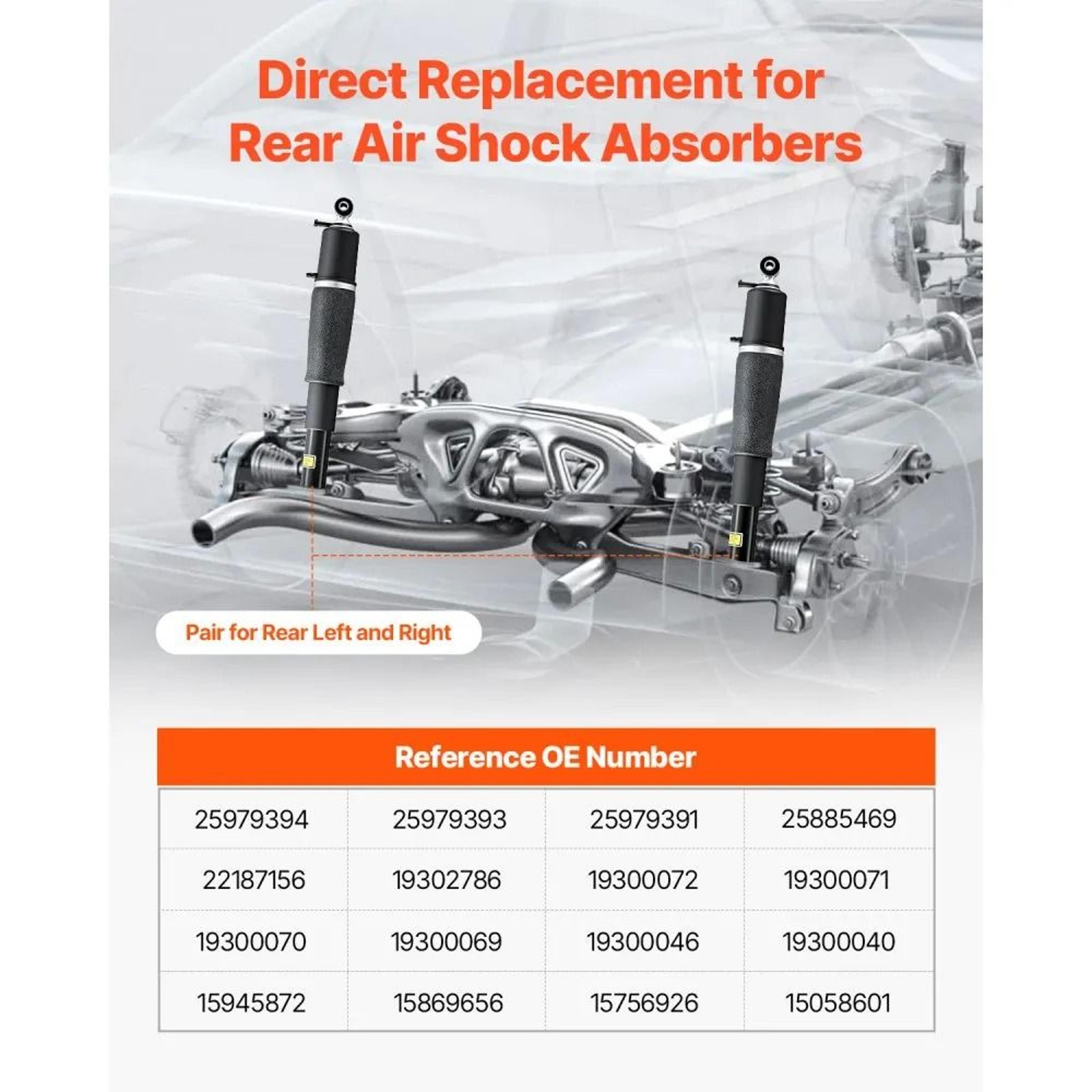 Rear Air Shock Absorber Struts 2Pack For Cadillac Chevrolet And GMC With Z55 Autoride 4