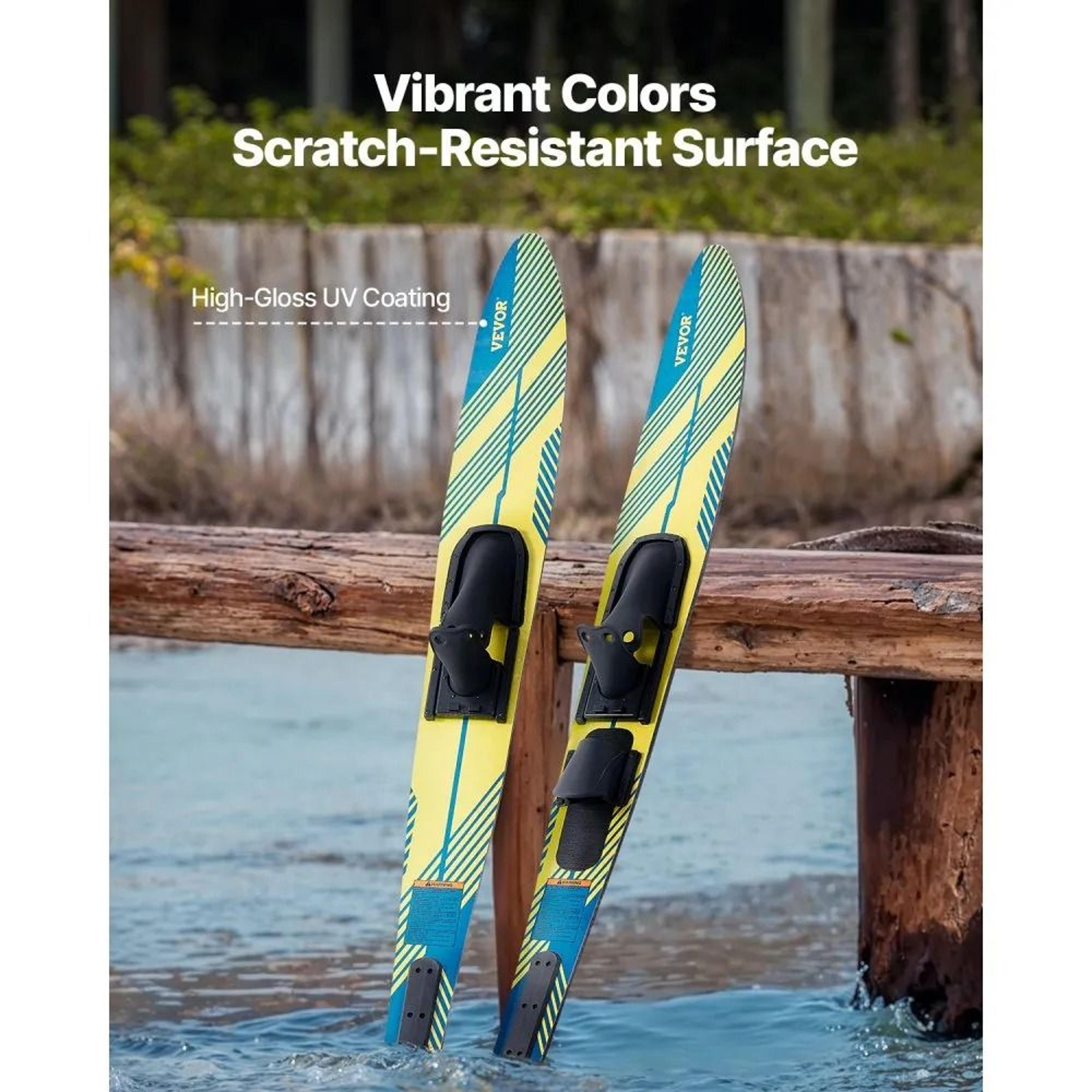 67Inch Adult Water Skis With Adjustable X9 Bindings And Padded Rear Toe Plate 2