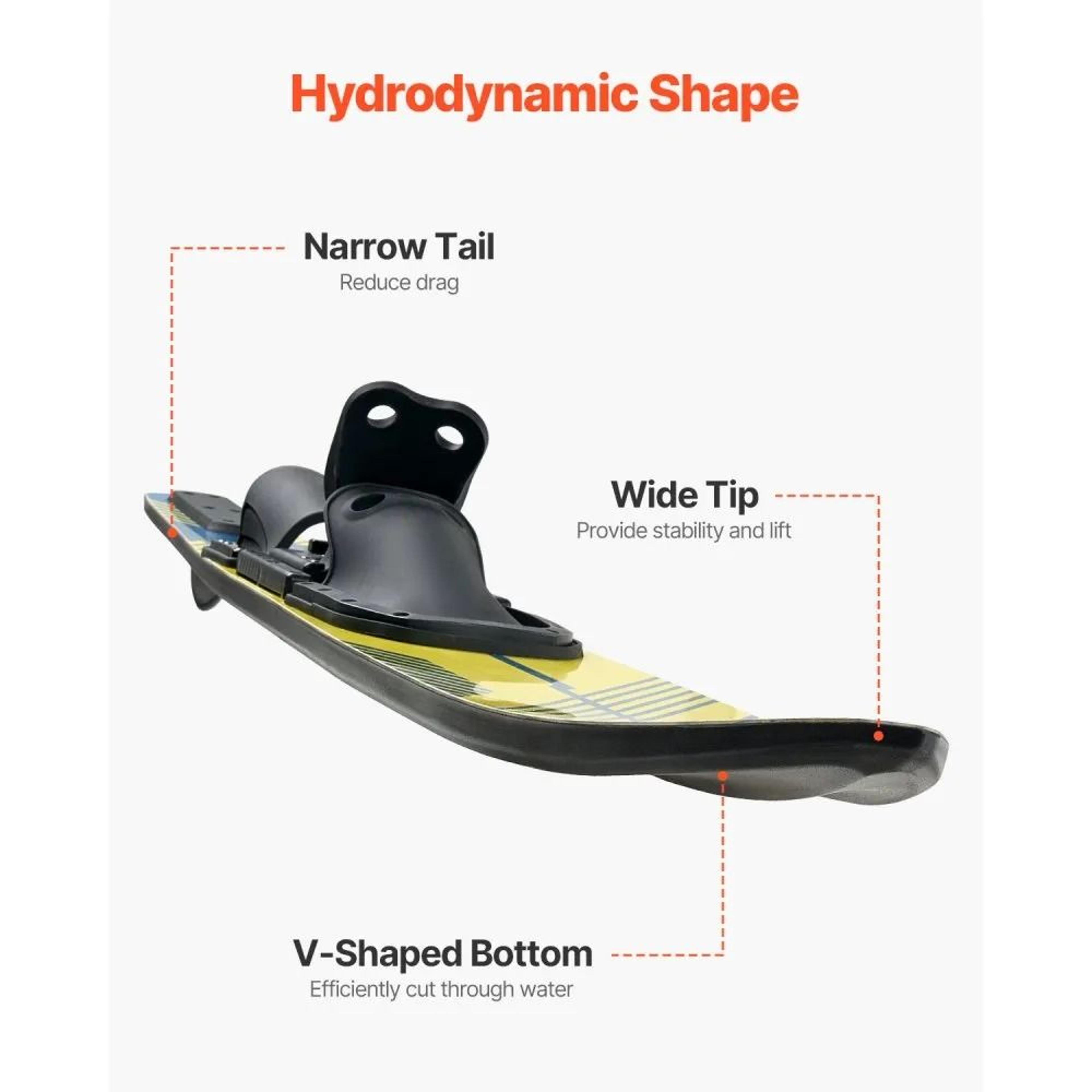 67Inch Adult Water Skis With Adjustable X9 Bindings And Padded Rear Toe Plate 3