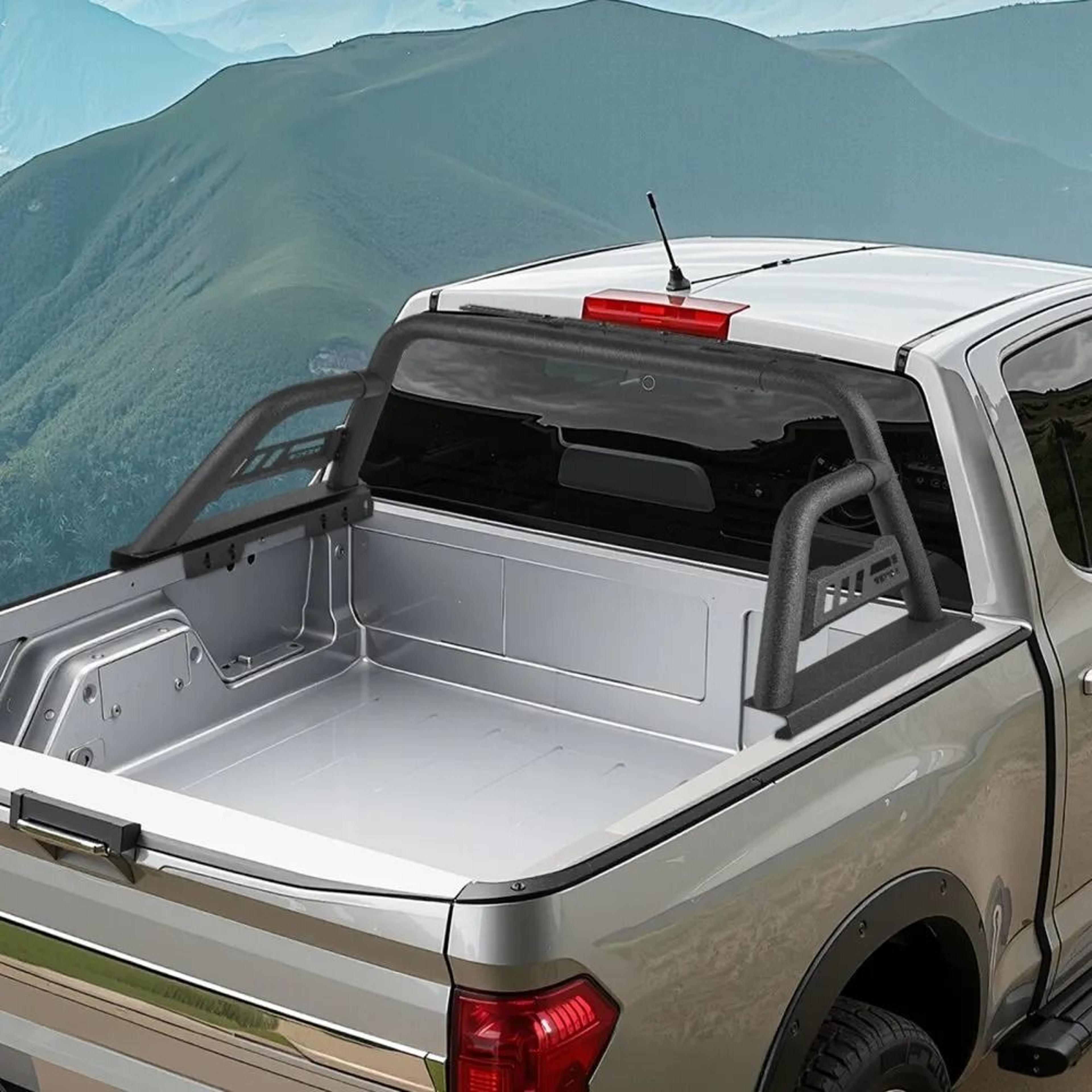 Universal Truck Bed Roll Bar Adjustable Carbon Steel Pickup Chase Rack With Light Bracket 6