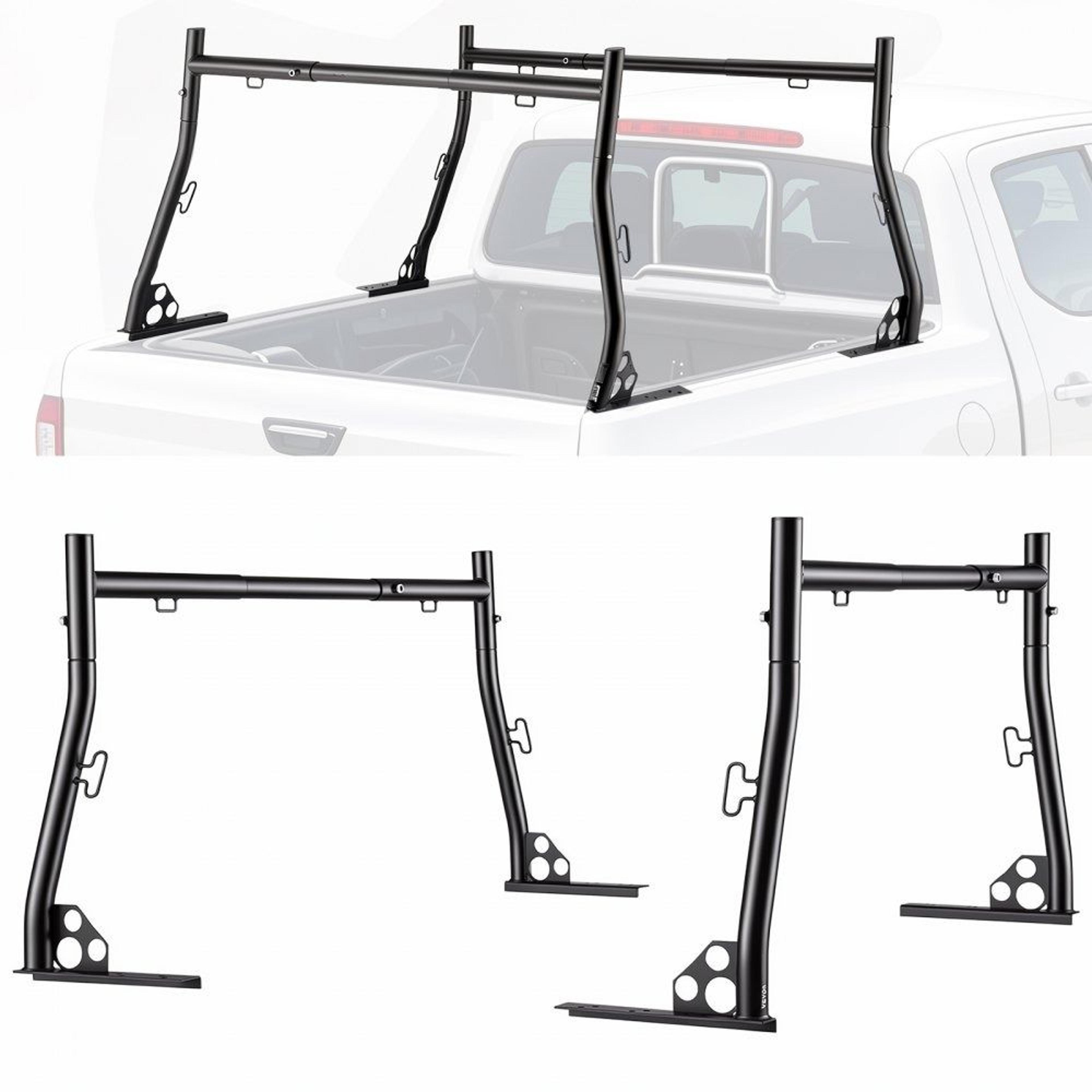 heavy duty adjustable truck ladder rack 49–73 inch width with 800 lb load capacity