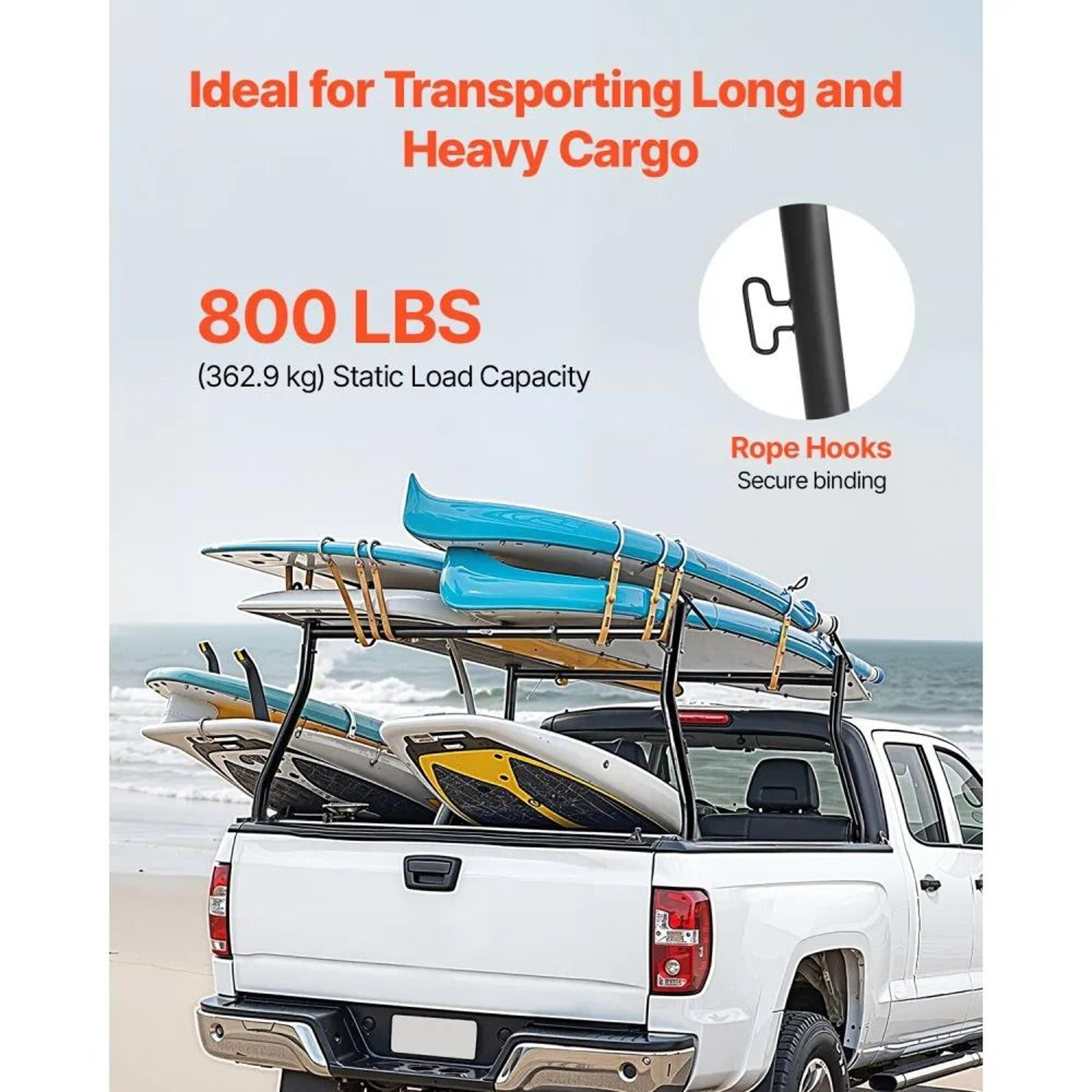 Heavy Duty Adjustable Truck Ladder Rack 4973 Inch Width With 800 Lb Load Capacity 1