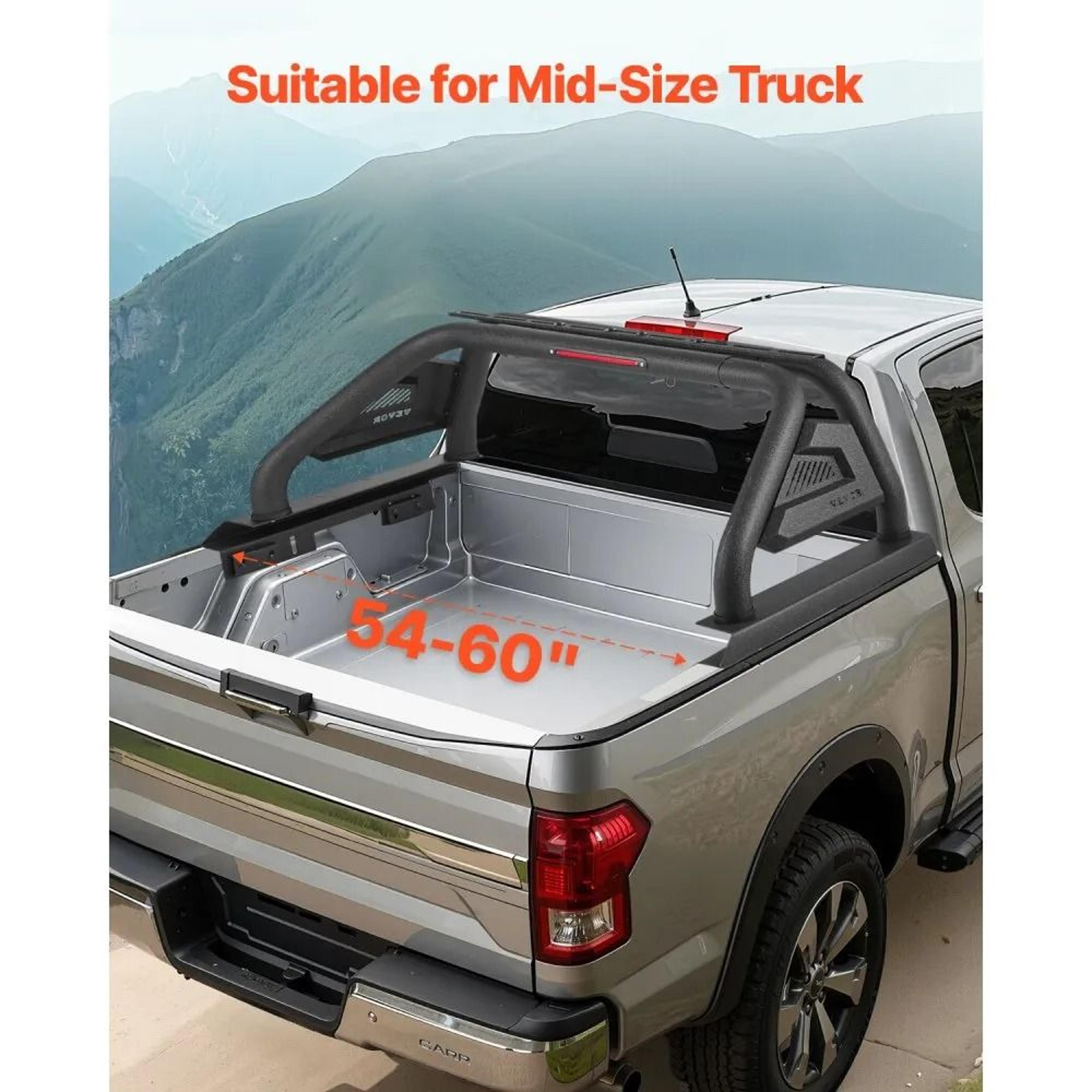 Adjustable Truck Bed Roll Bar With LED Brake Light And Carbon Steel Construction 3