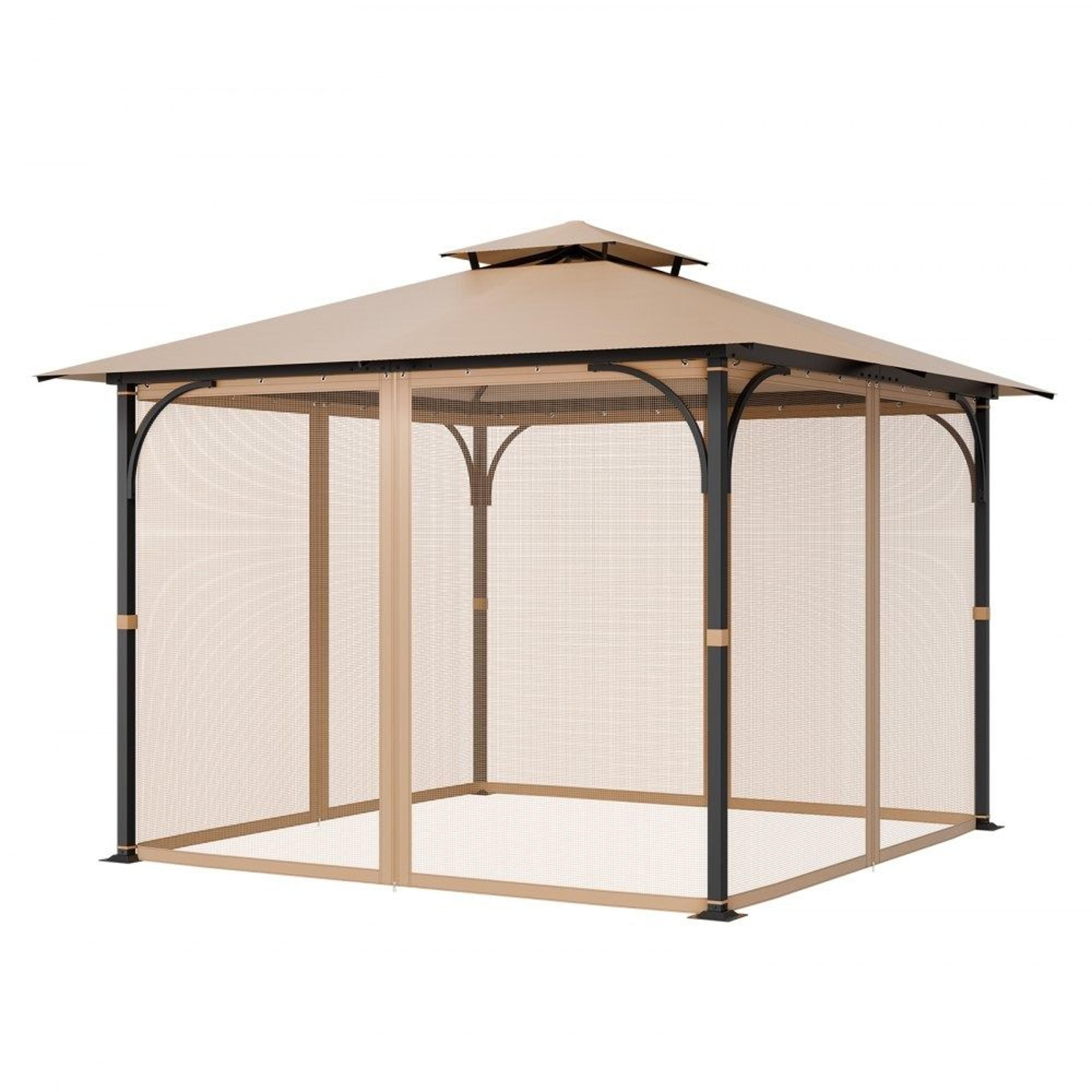 gazebo replacement netting 10 x 10 ft with 4 mesh panels and double zippers
