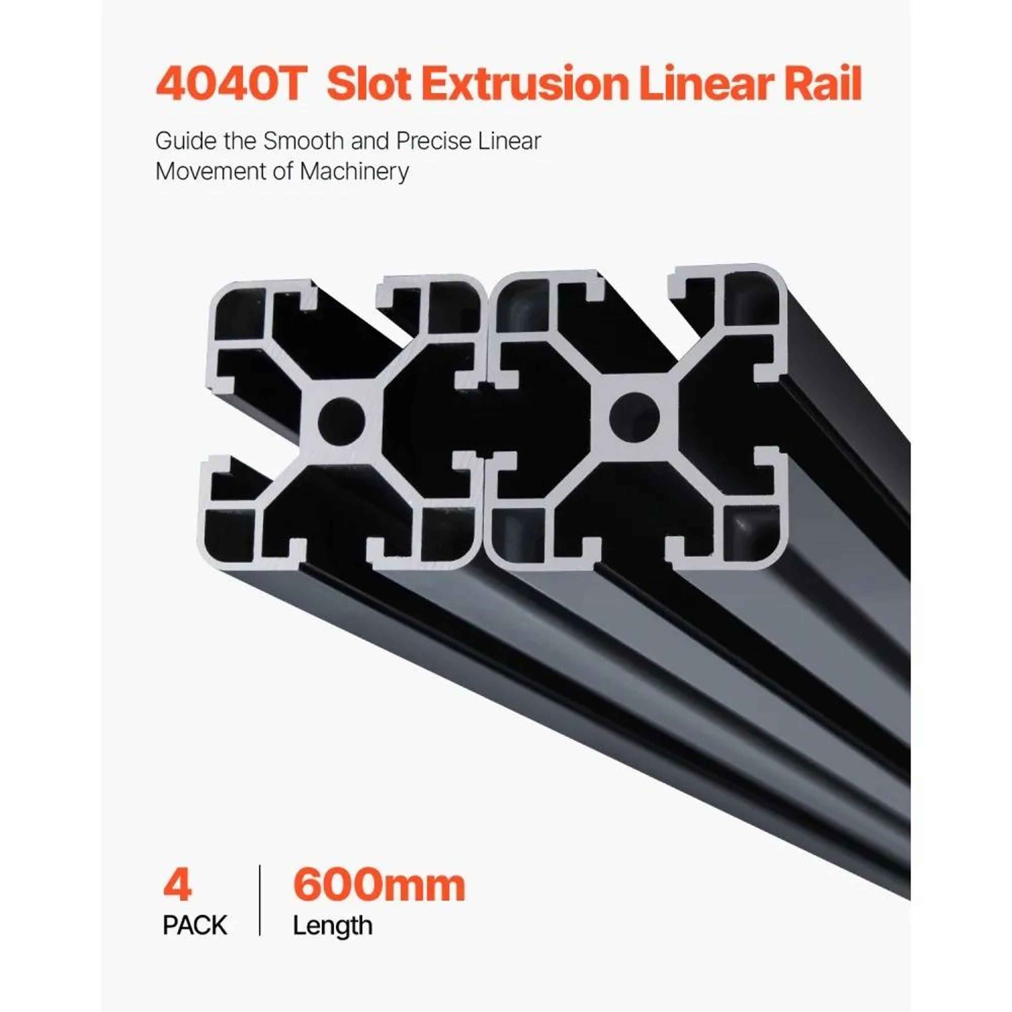 4040 TSlot Aluminum Extrusion Rails 236 Inch 4Pack Black Anodized 1