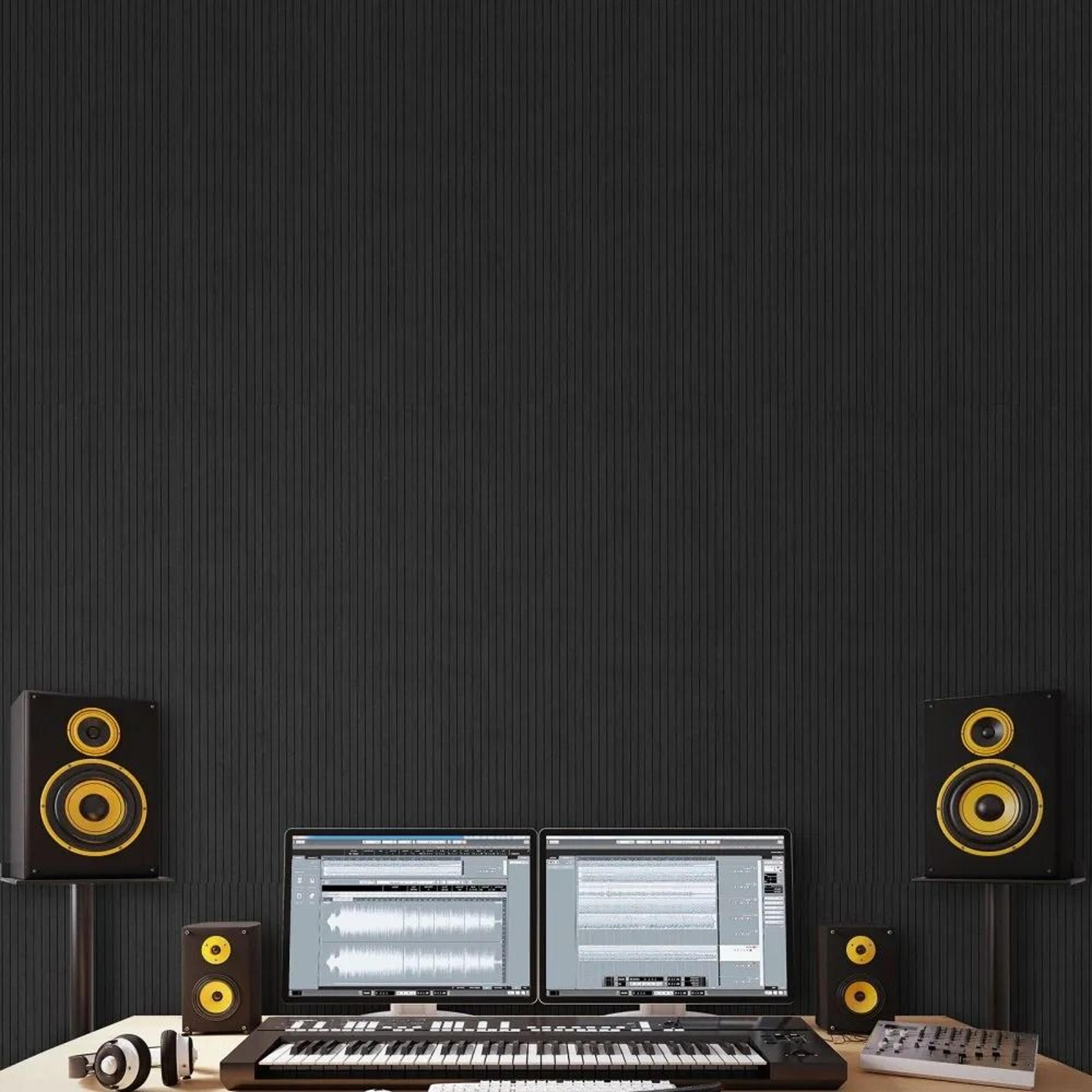 5 Pack SelfAdhesive Acoustic Wall Panels HighDensity Polyester Sound Absorbing Panels 6