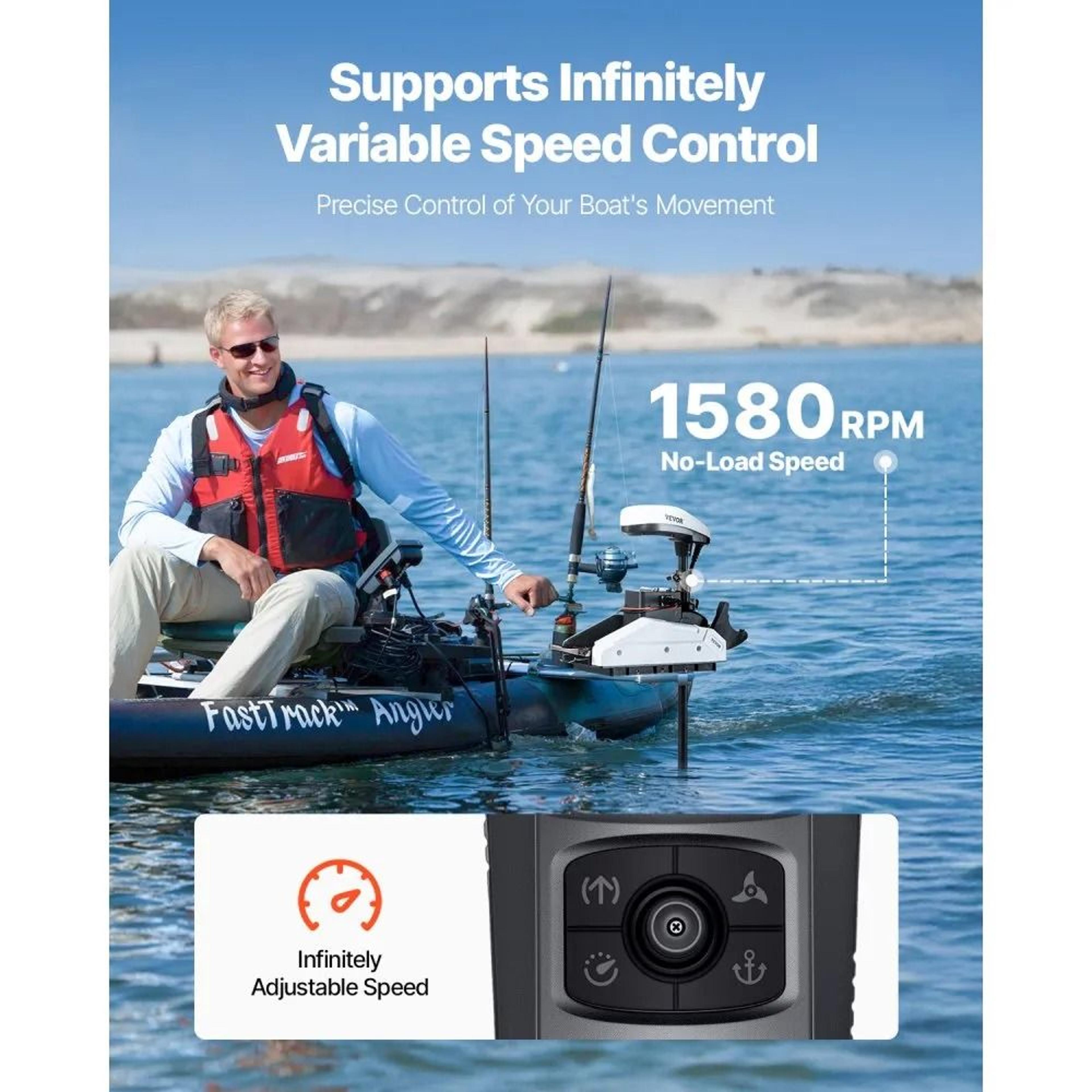 55LB Thrust Electric Trolling Motor With GPS Remote Control And 36Inch Shaft 2