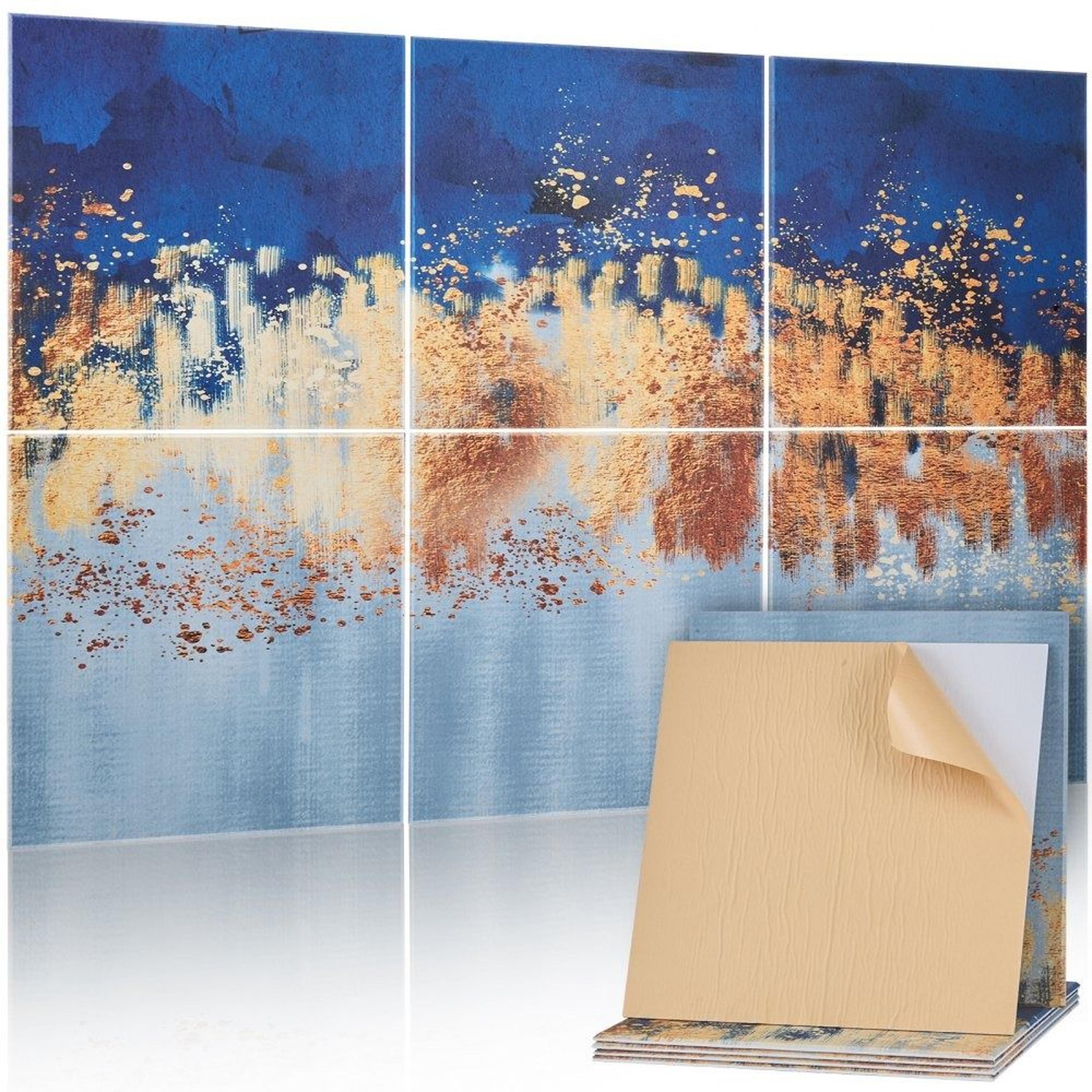 6-pack decorative acoustic wall panels with self-adhesive sound absorbing design