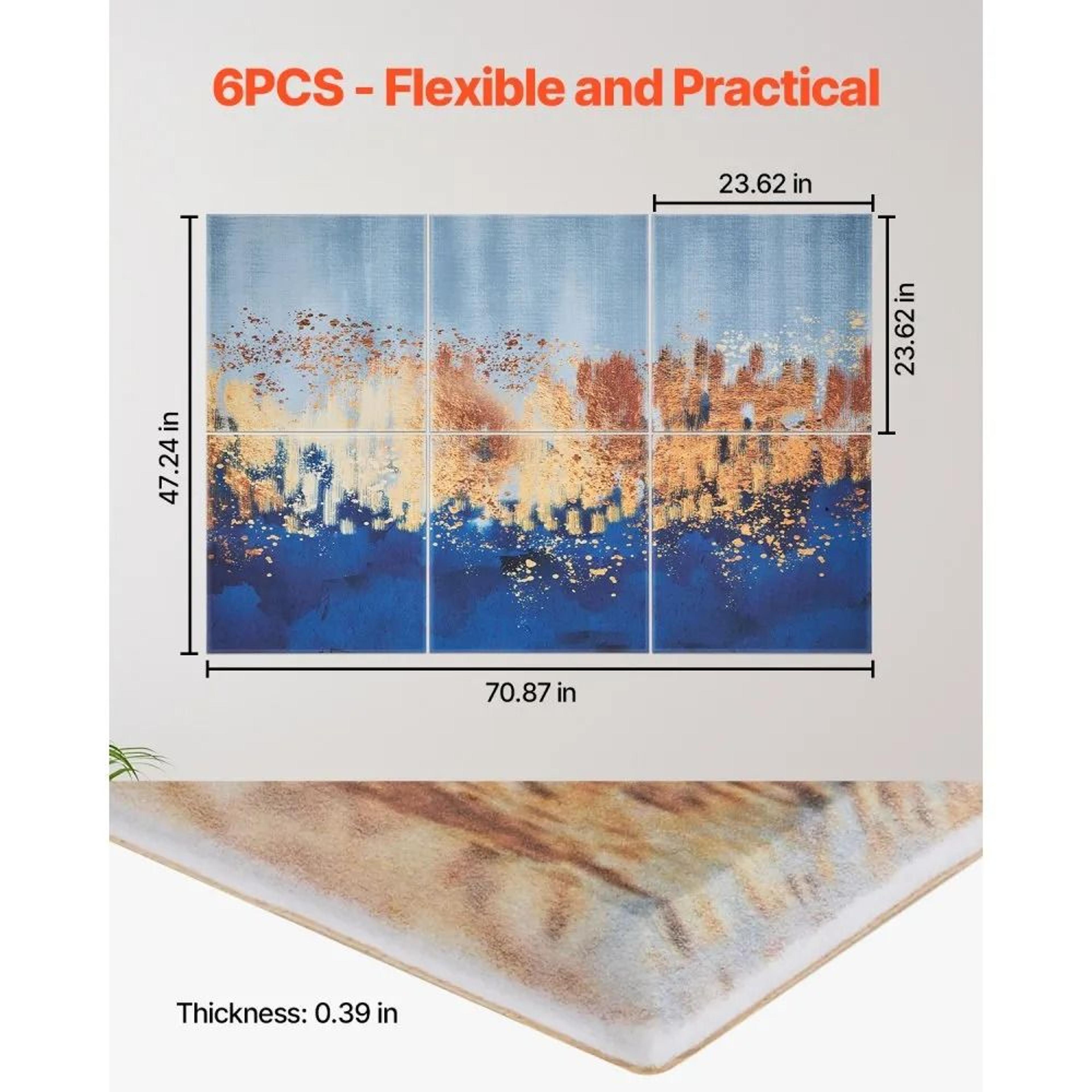 6Pack Decorative Acoustic Wall Panels With SelfAdhesive Sound Absorbing Design 4