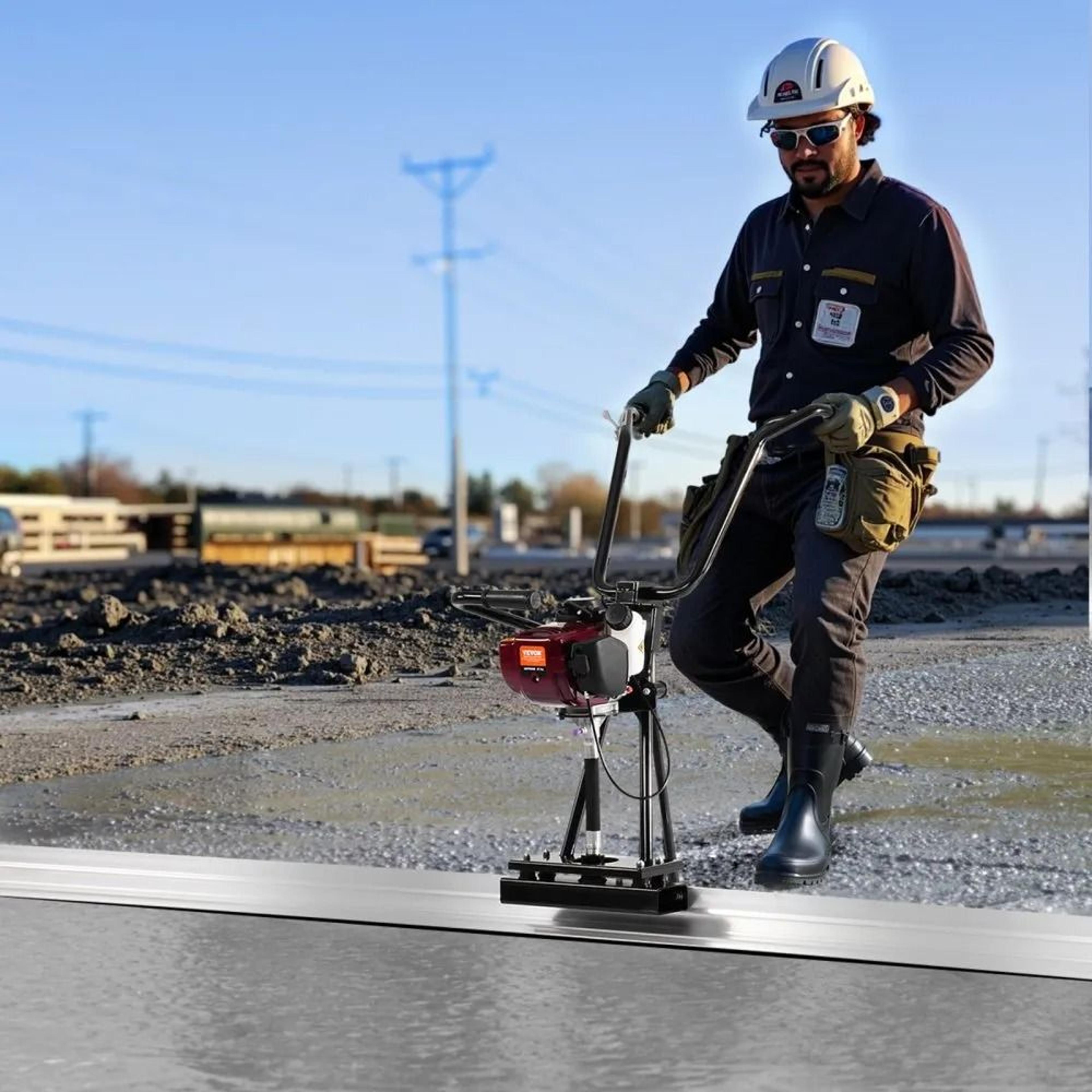 Concrete Power Screed With 4 Ft Aluminum Blade And 6500 RPM Gas Engine 6