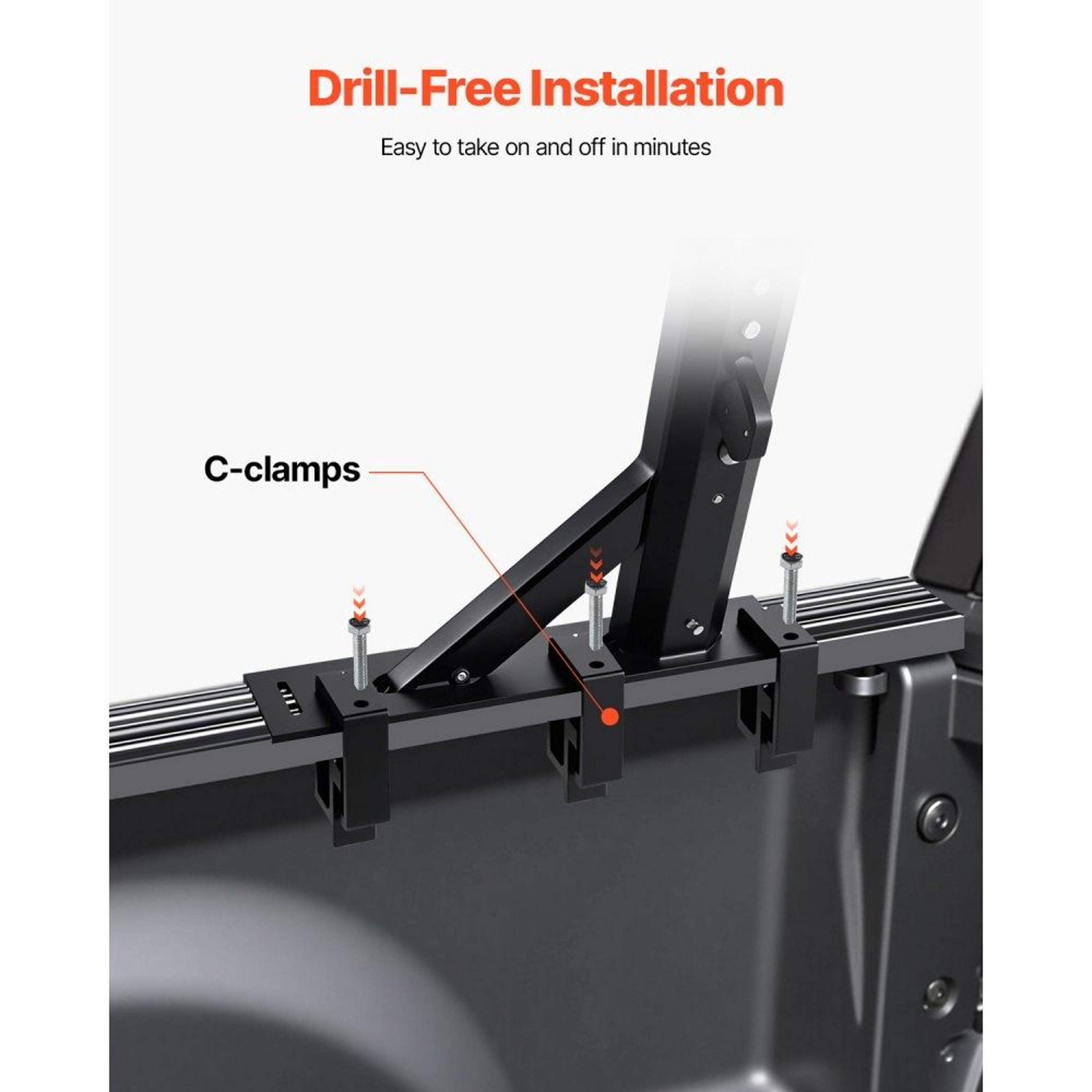 Adjustable Aluminum Truck Ladder Rack With NoDrill Mounting And 800 Lb Capacity 4