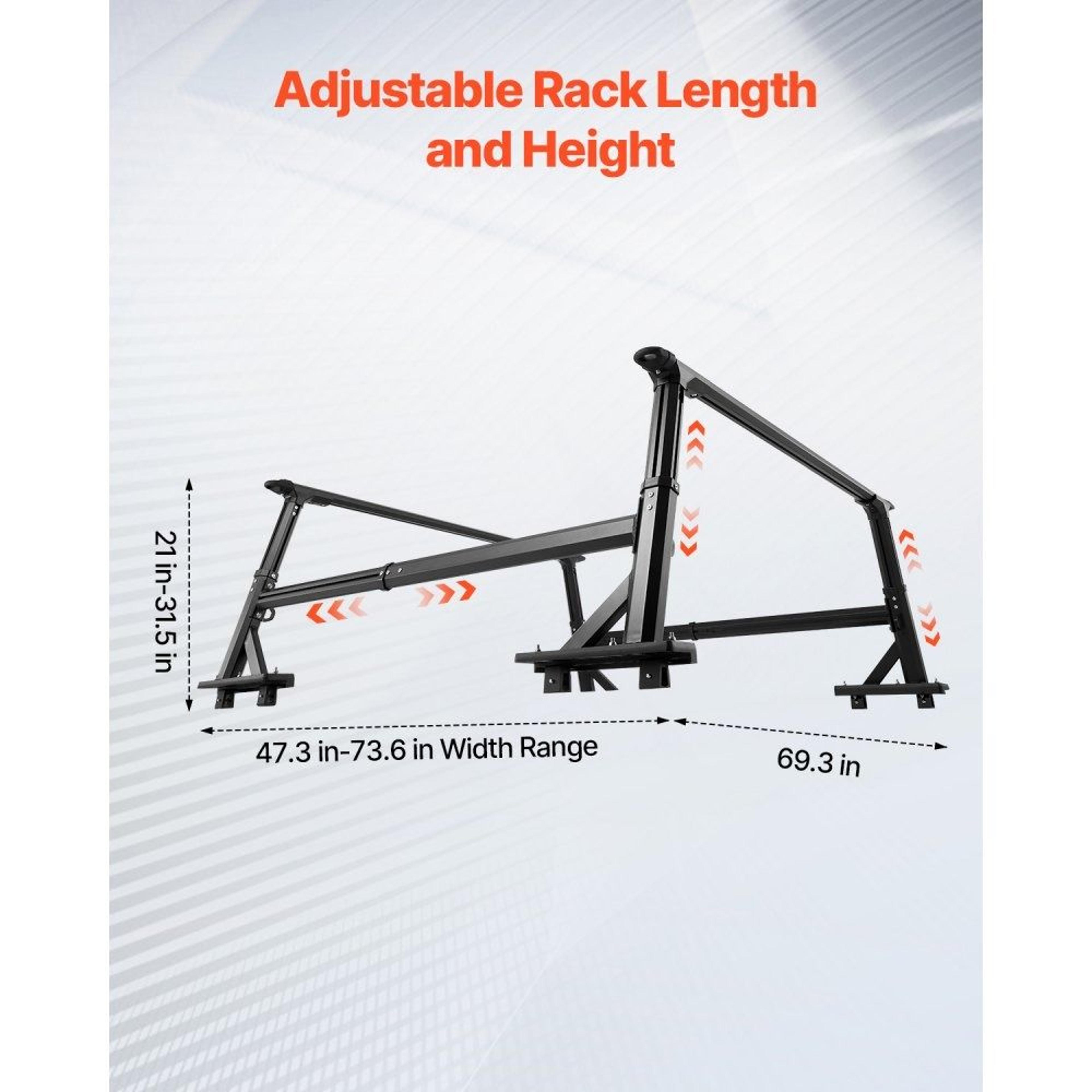 Adjustable Aluminum Truck Ladder Rack With NoDrill Mounting And 800 Lb Capacity 6