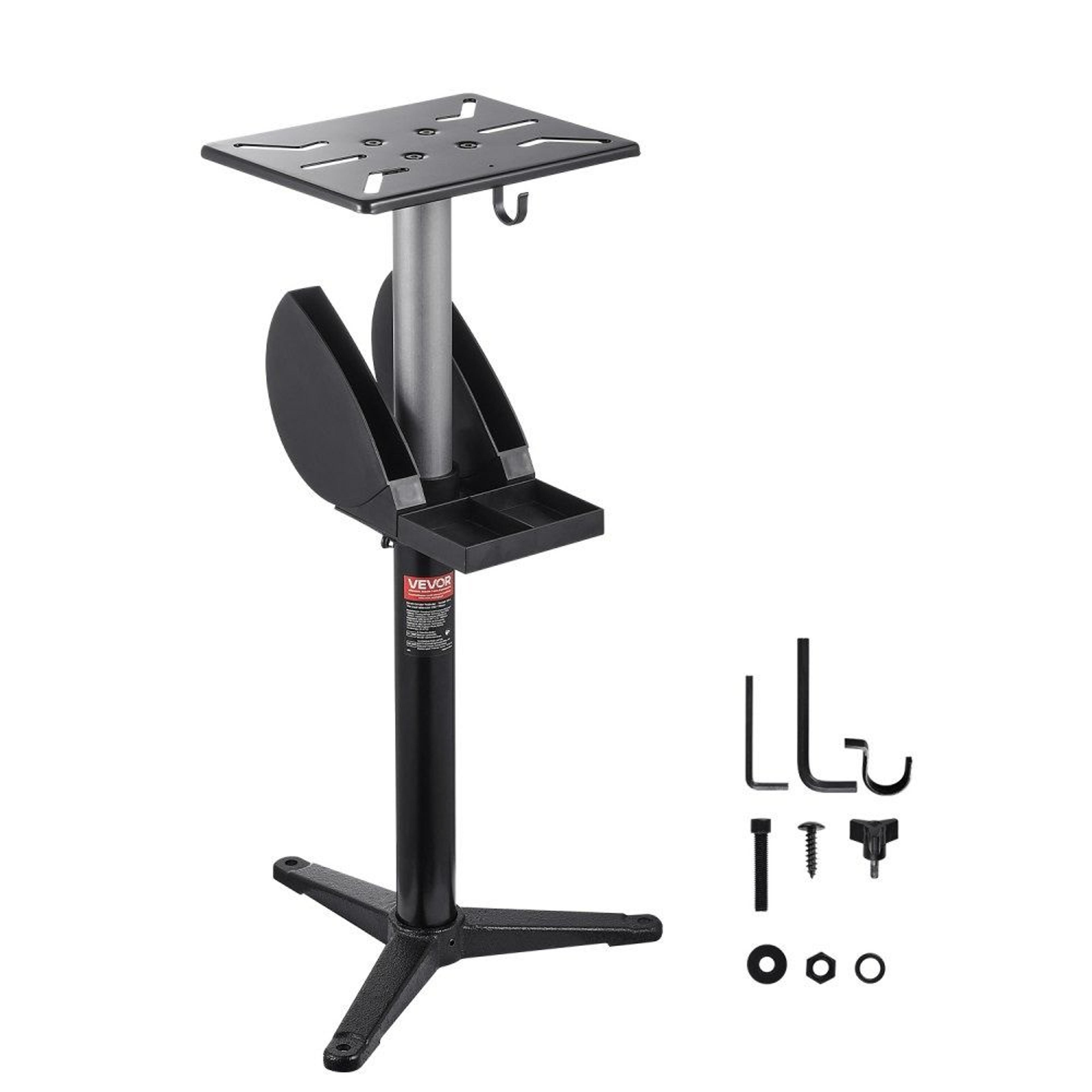 bench grinder stand with 5-level adjustable height and heavy-duty cast iron base