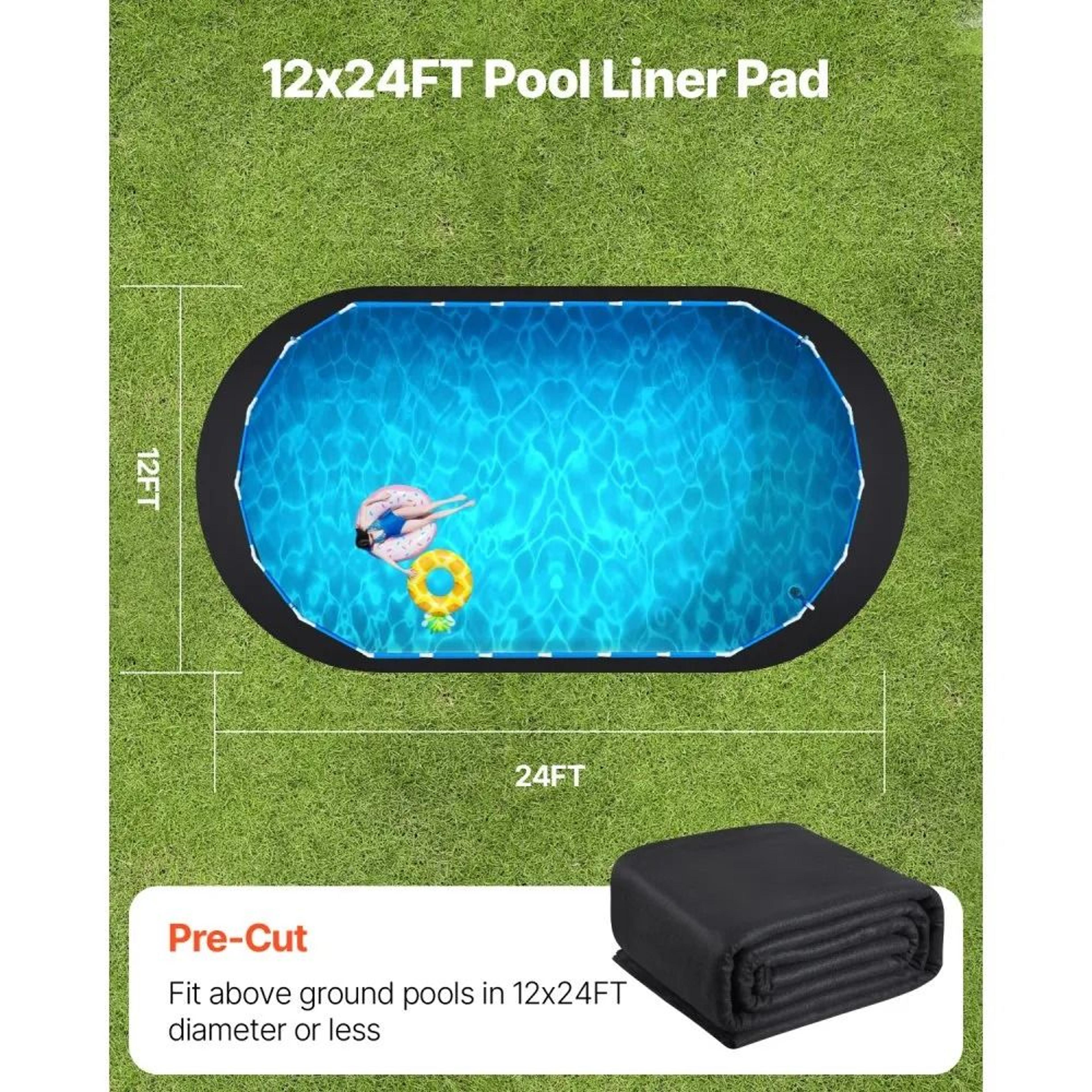 Oval Pool Liner Pad 12 X 24 Ft ExtraThick Geotextile Underlayment For Above Ground Pools 1