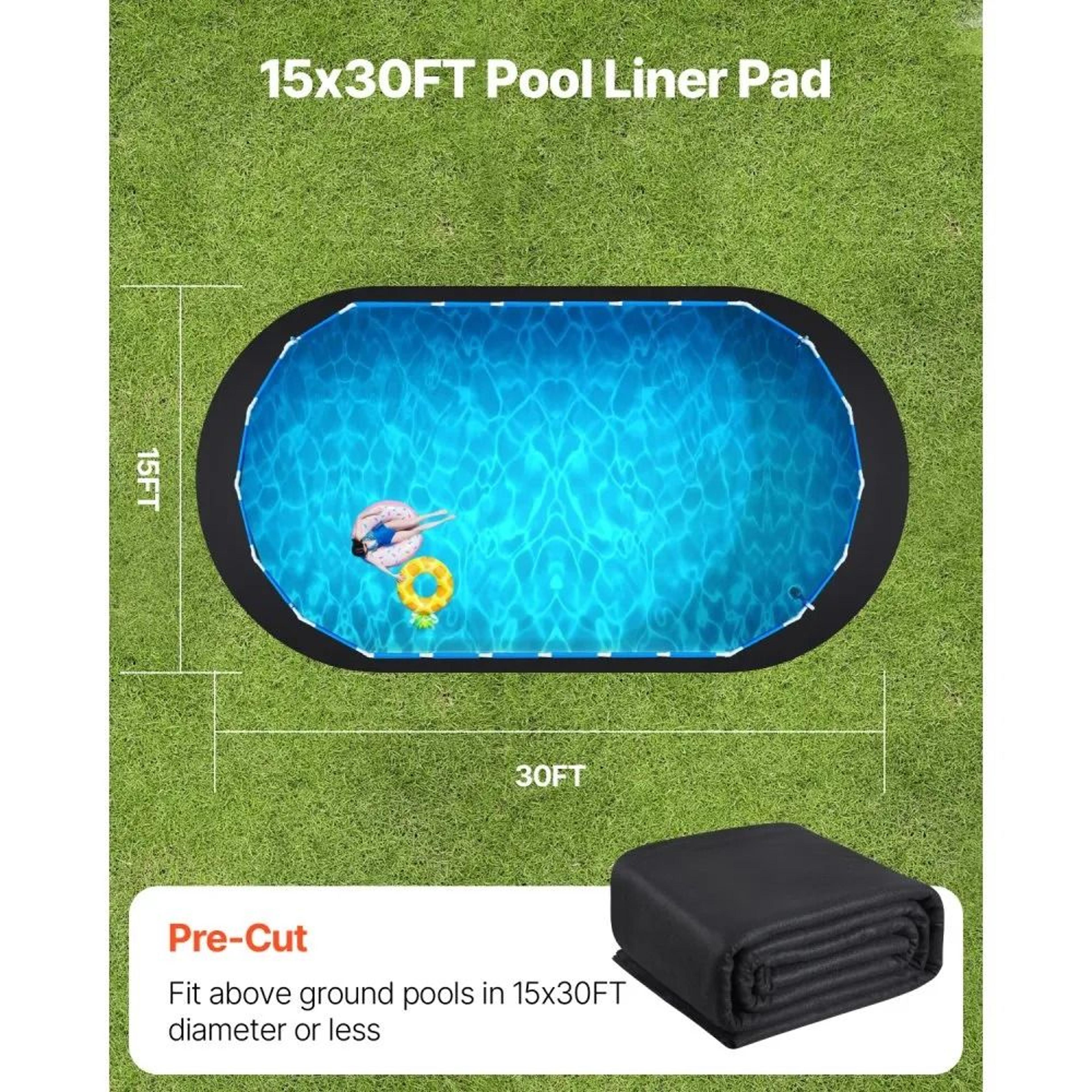 Oval Pool Liner Pad 15 X 30 Ft ExtraThick Geotextile Underlayment For Above Ground Pools 1