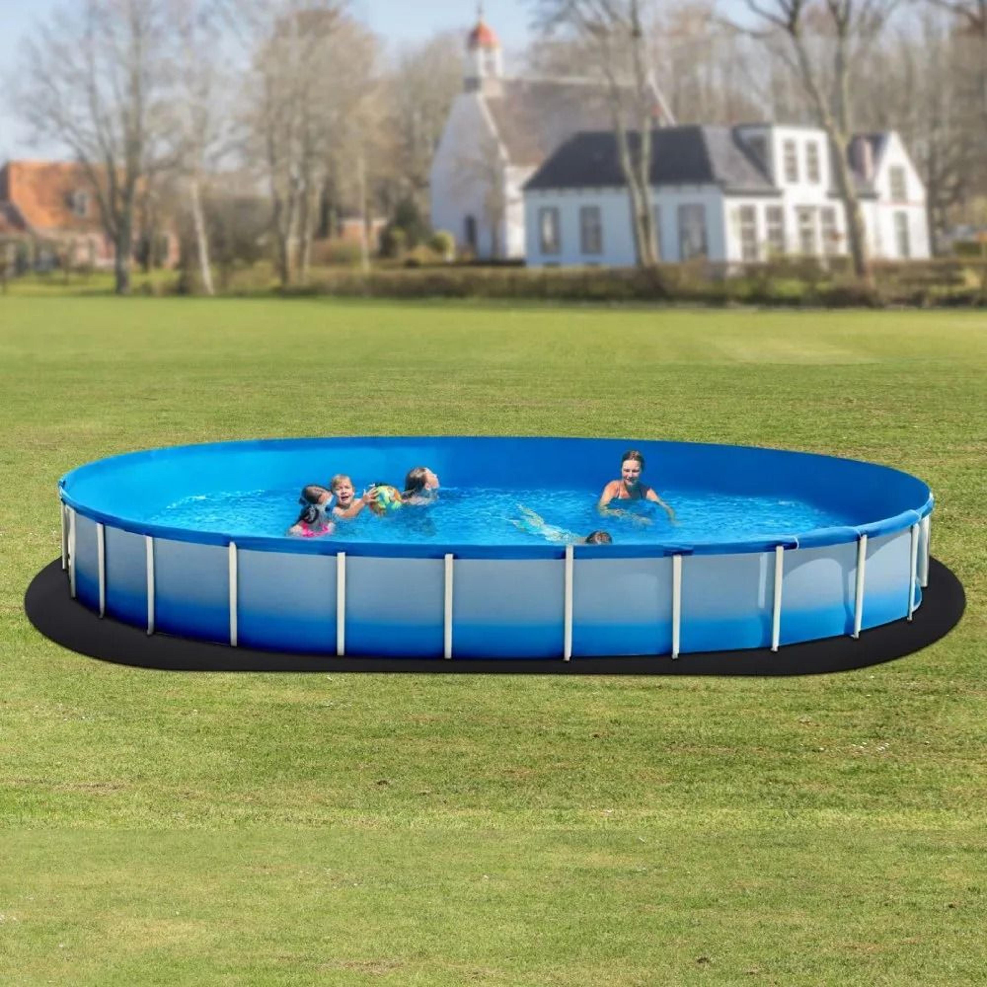 Oval Pool Liner Pad 15 X 30 Ft ExtraThick Geotextile Underlayment For Above Ground Pools 6