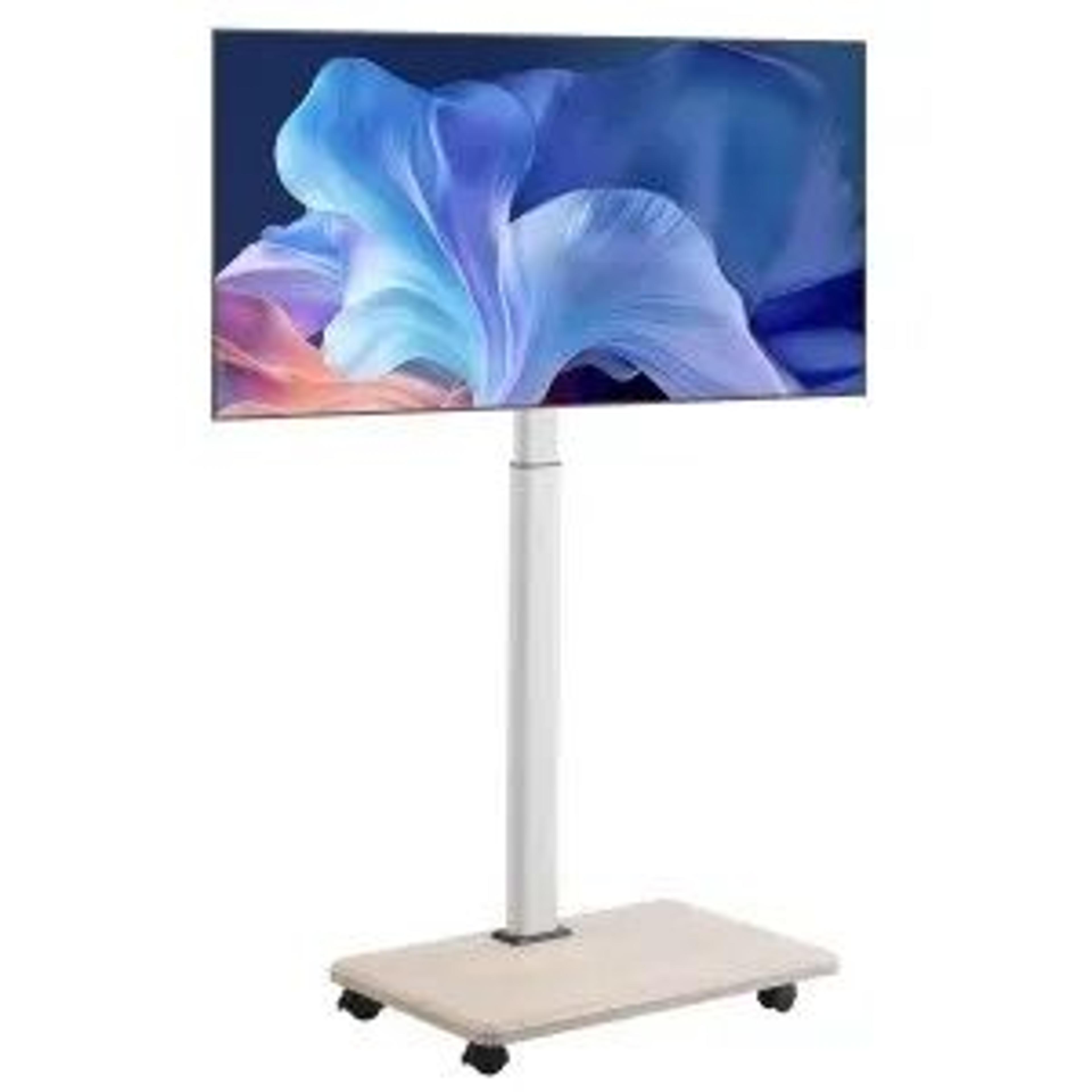 rolling tv stand for 32–70 inch tvs with adjustable height and swivel wheels