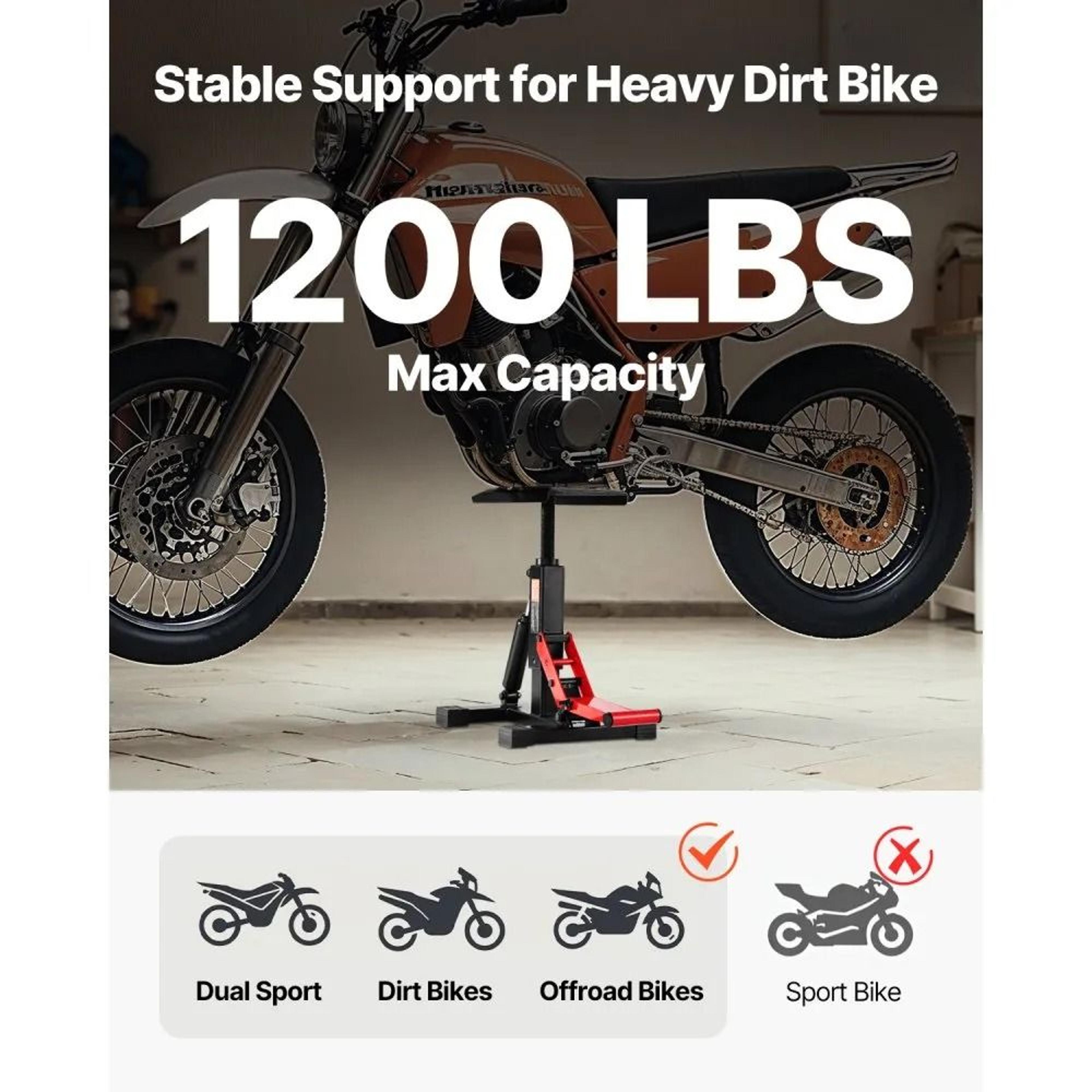 Hydraulic Dirt Bike Lift Stand With 1200LB Capacity And Adjustable Height 1