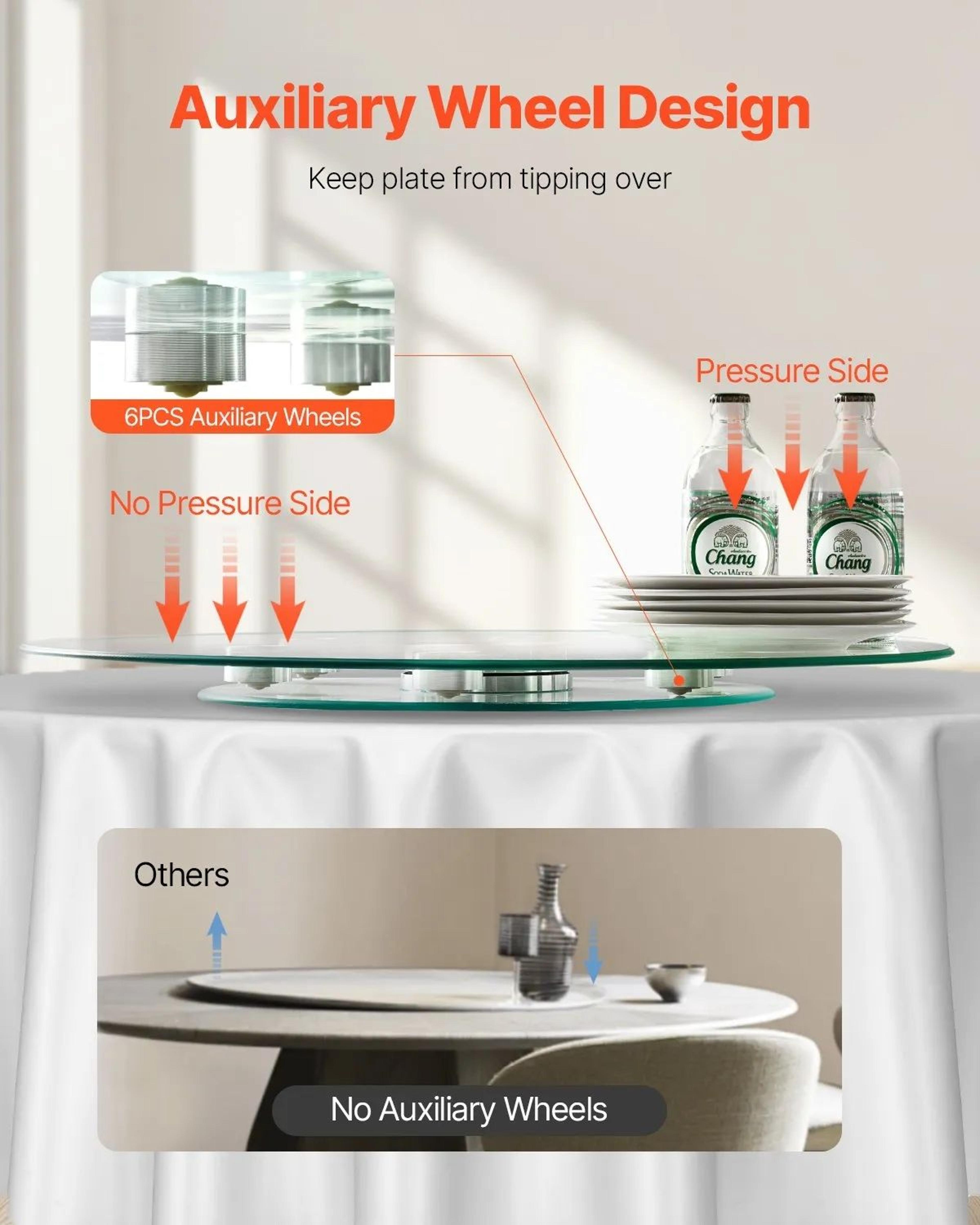 24Inch Glass Lazy Susan Turntable With 360 Rotation And Tempered Glass Top 2