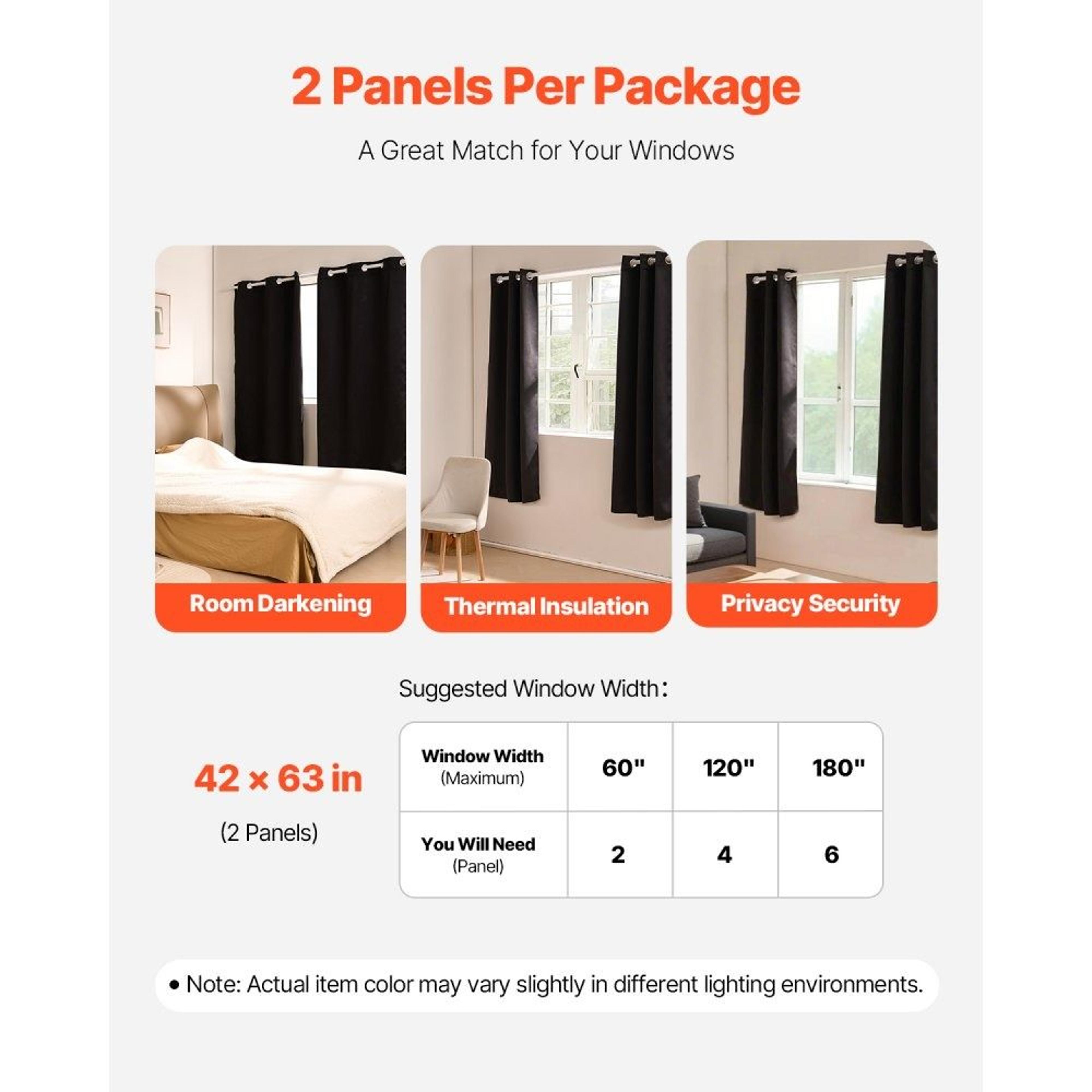 Blackout Curtains 63 Inch Length 2 Panel Set With Thermal Insulation And Grommets 5