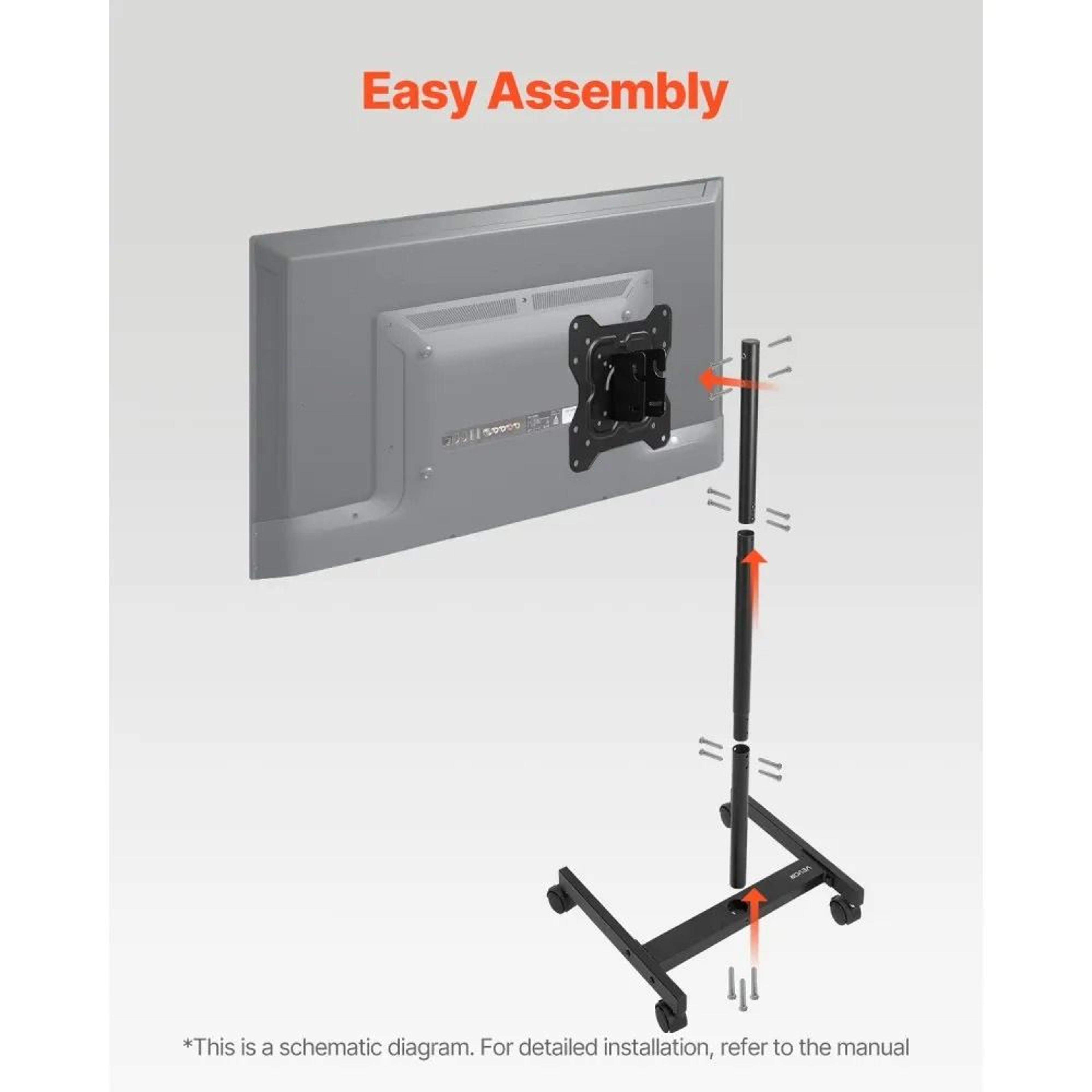 Rolling TV Stand For 1755 Inch TVs With Wheels And 90 Rotating Mount 6