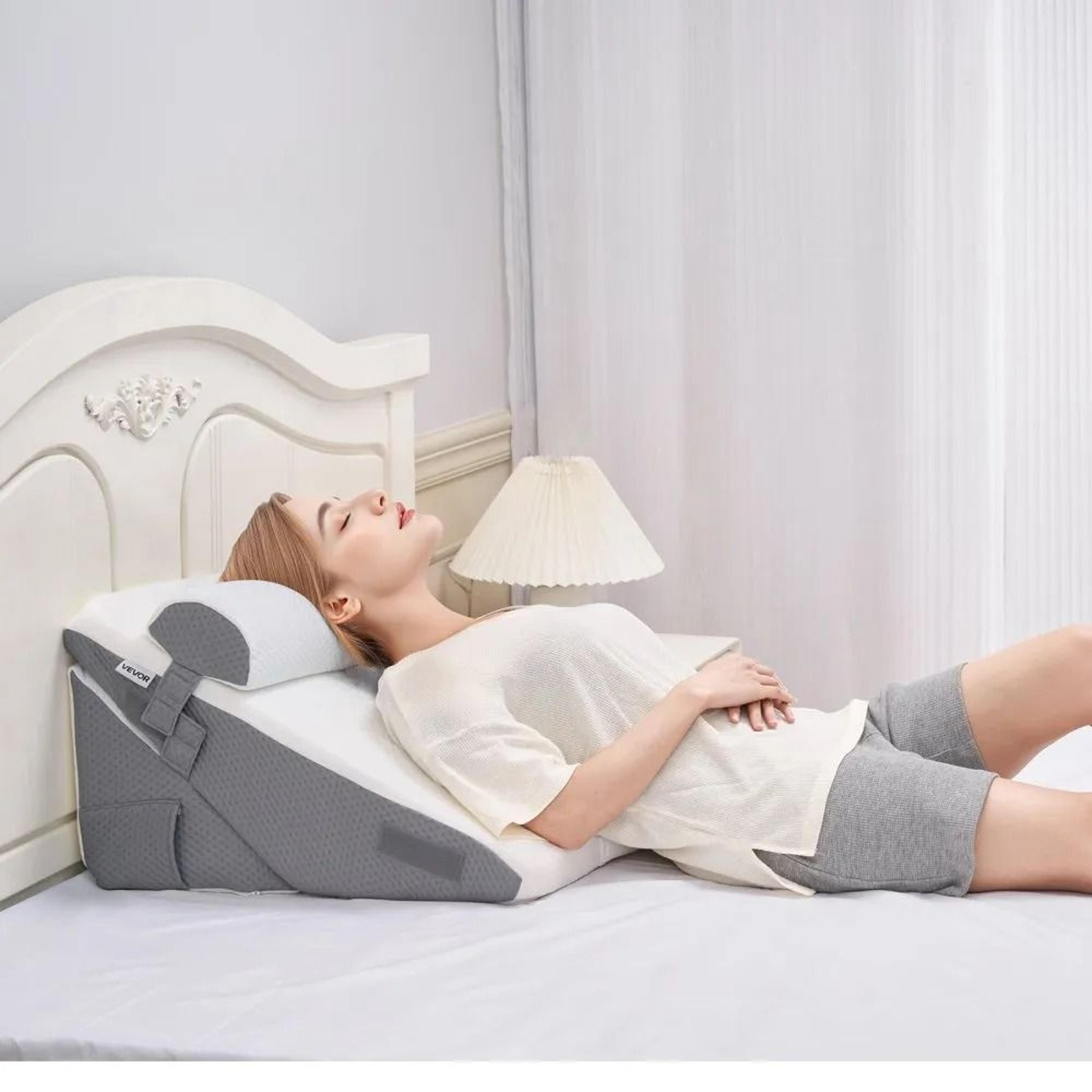 Adjustable Bed Wedge Pillow Set With Memory Foam And Washable Jacquard Cover 6