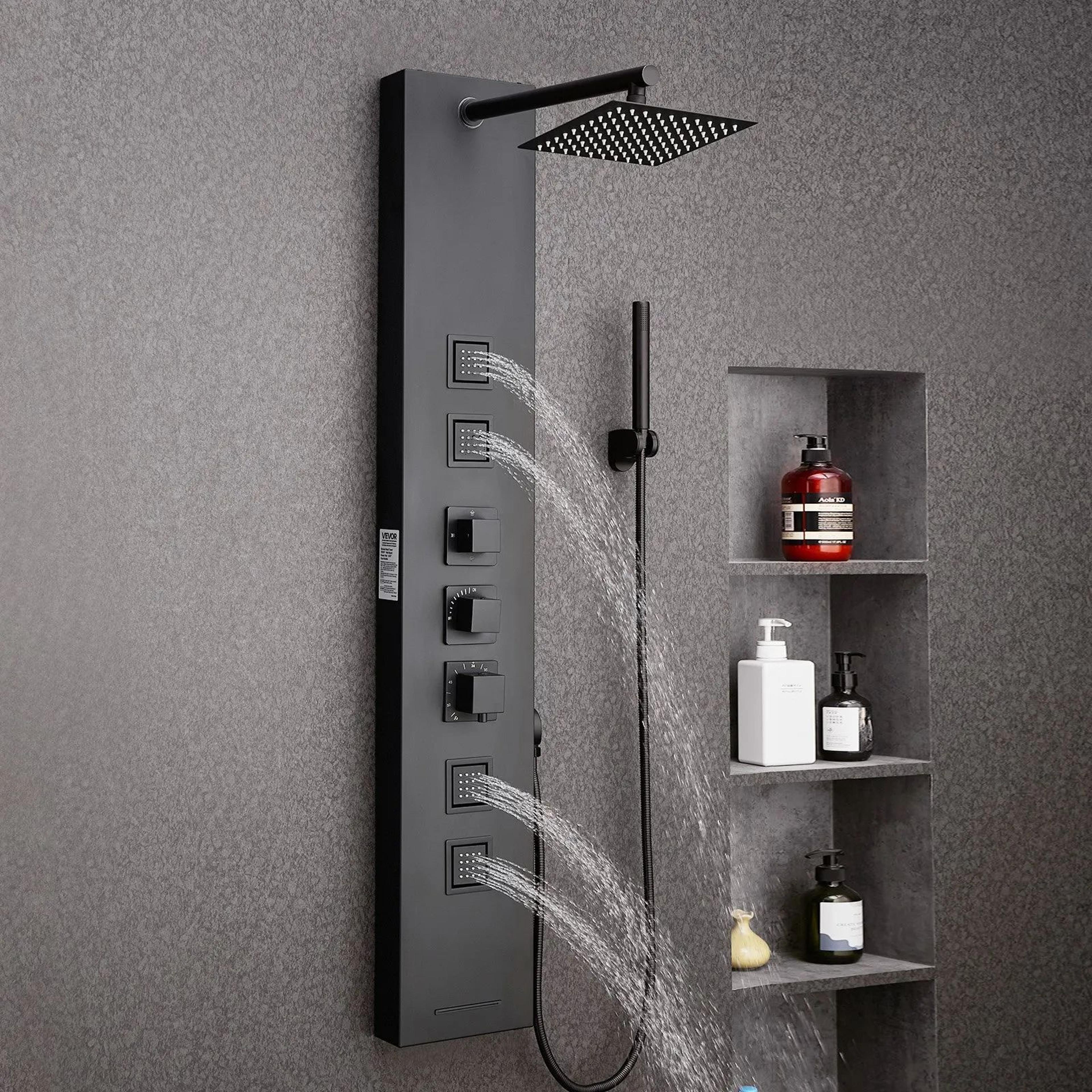 4Function Shower Panel Tower System With Rainfall Head And Body Massage Jets 6