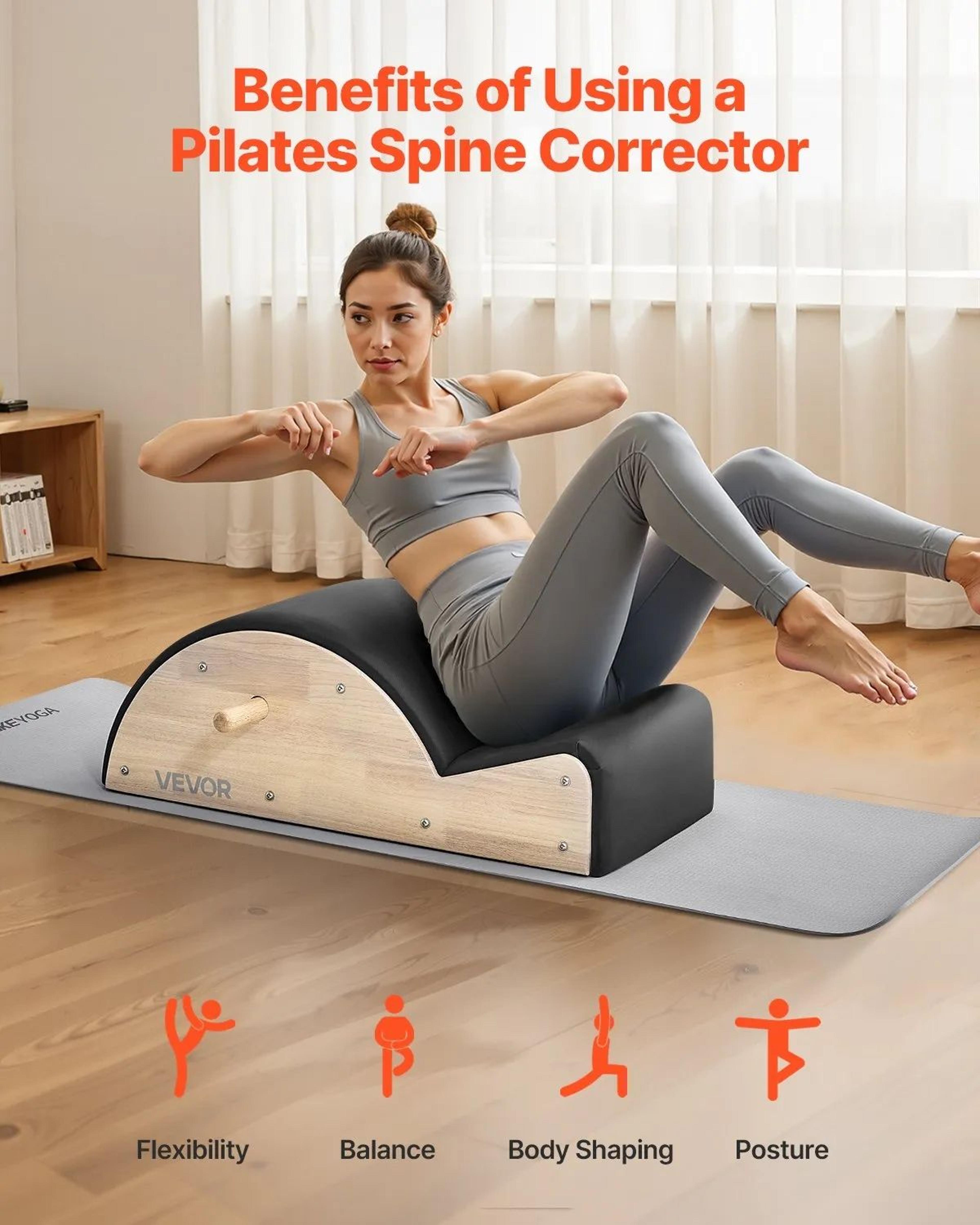 Pilates Spine Corrector Arc With Rubberwood Frame For Core Training And Stretching 1