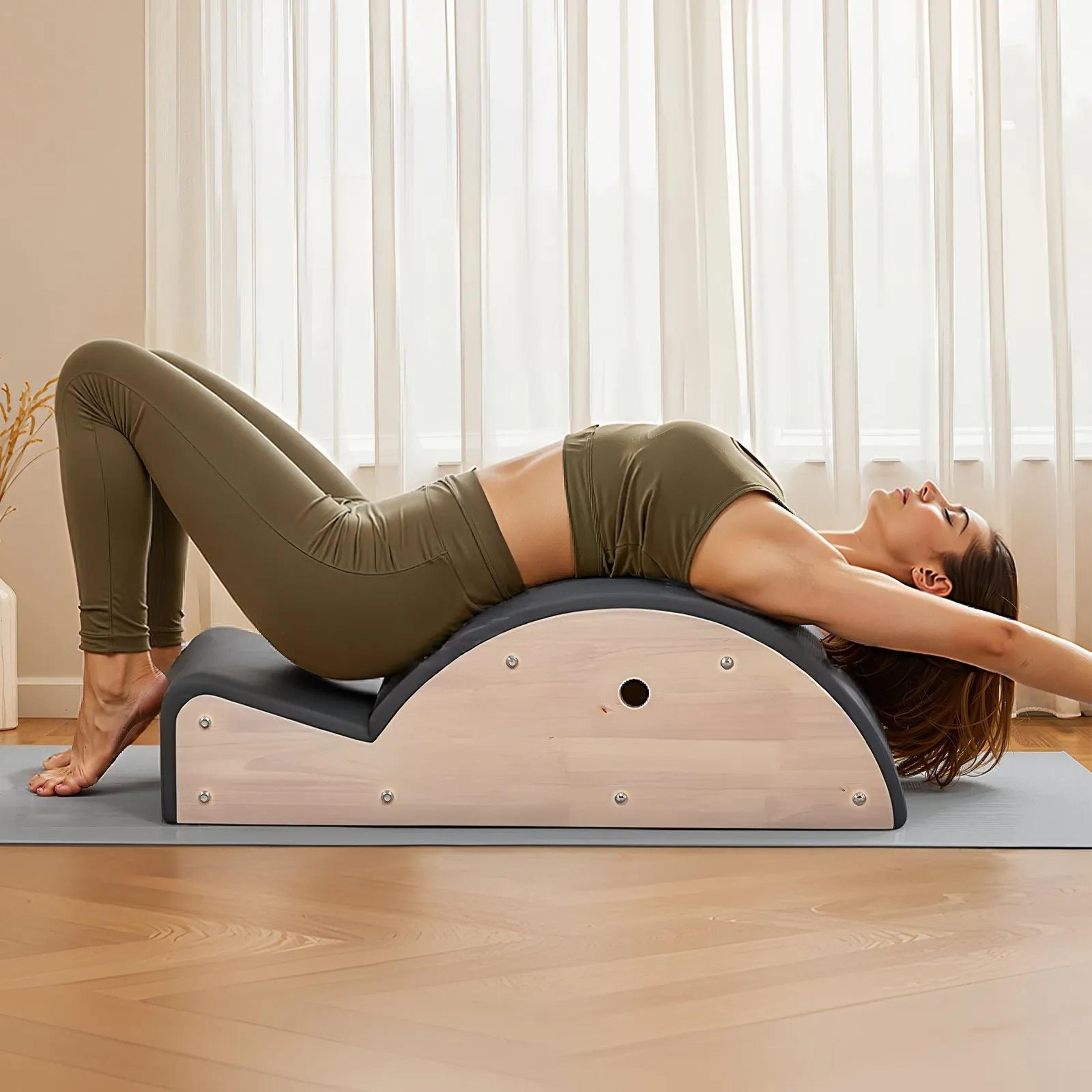 Pilates Spine Corrector Arc With Rubberwood Frame For Core Training And Stretching 6