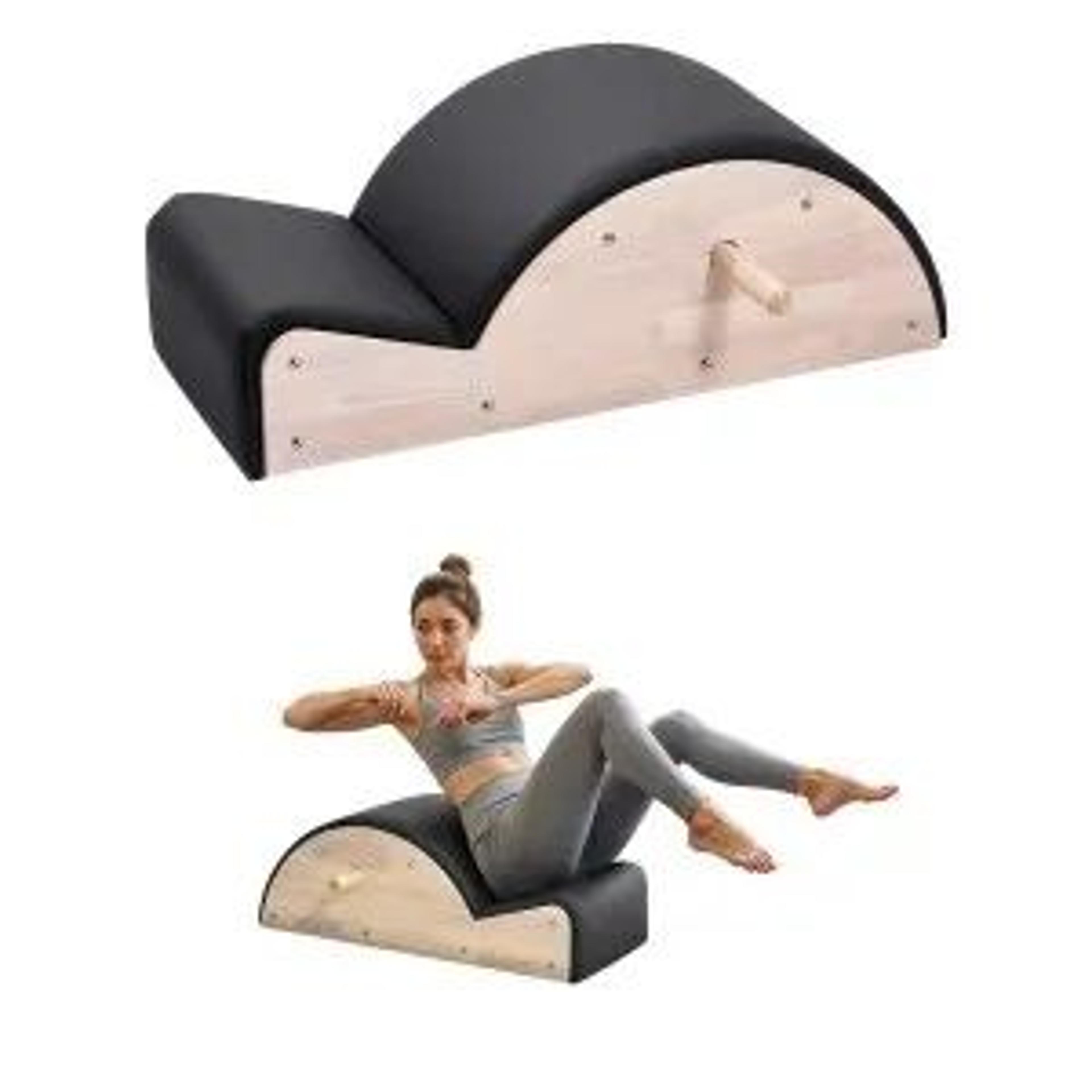 pilates spine corrector arc with rubberwood frame for core training and stretching