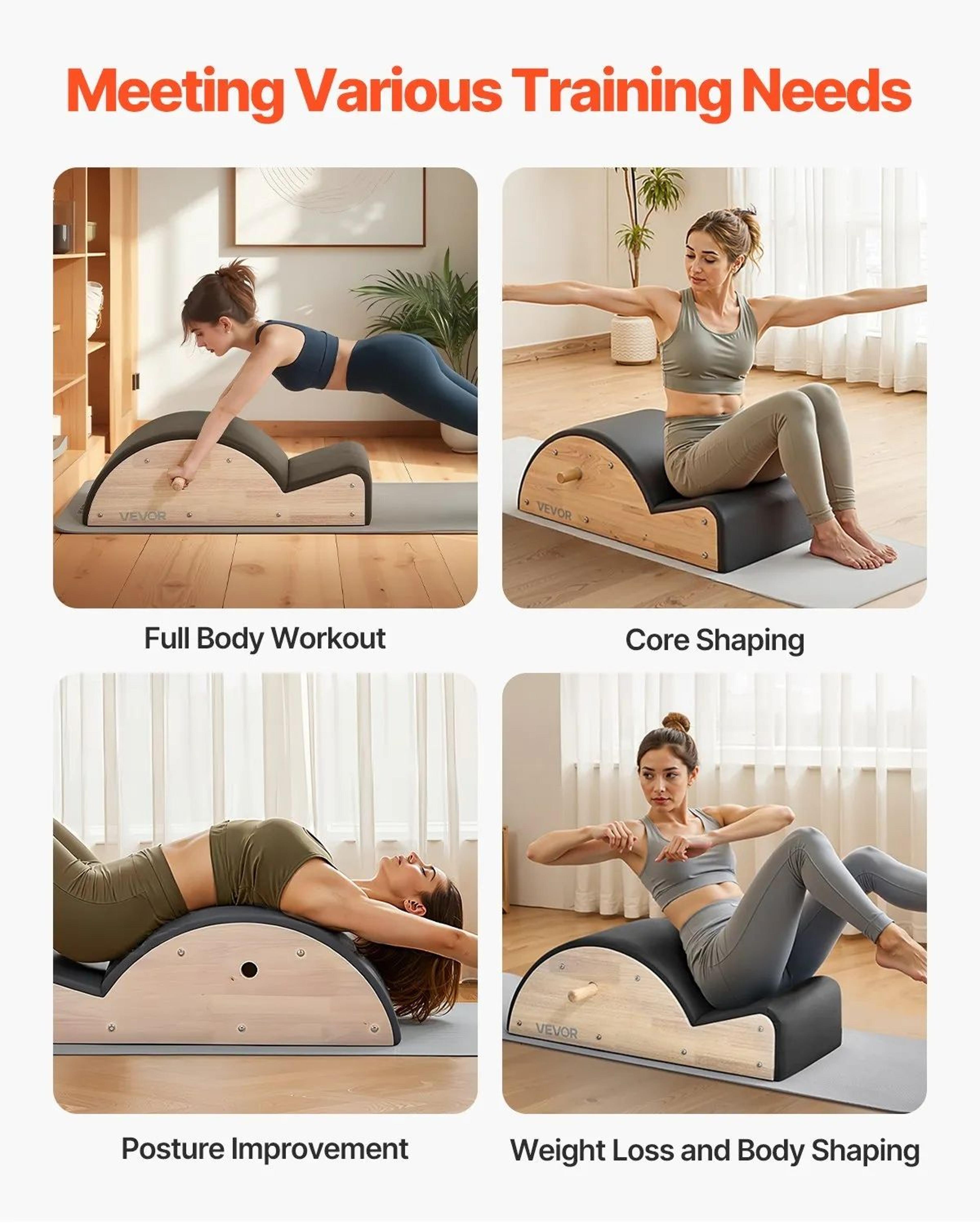 Pilates Spine Corrector Arc With Rubberwood Frame For Core Training And Stretching 2