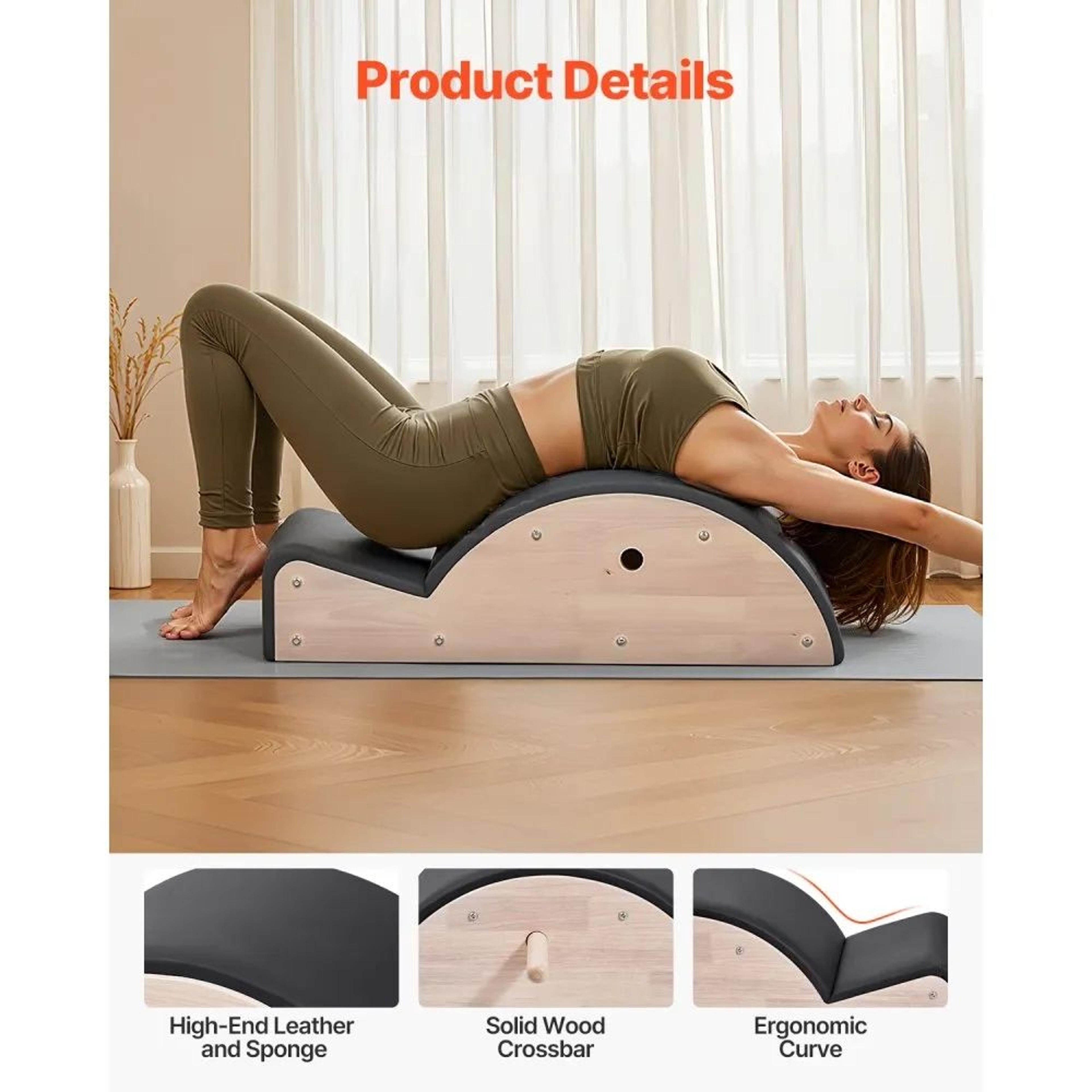 Pilates Spine Corrector Arc With Rubberwood Frame For Core Training And Stretching 3
