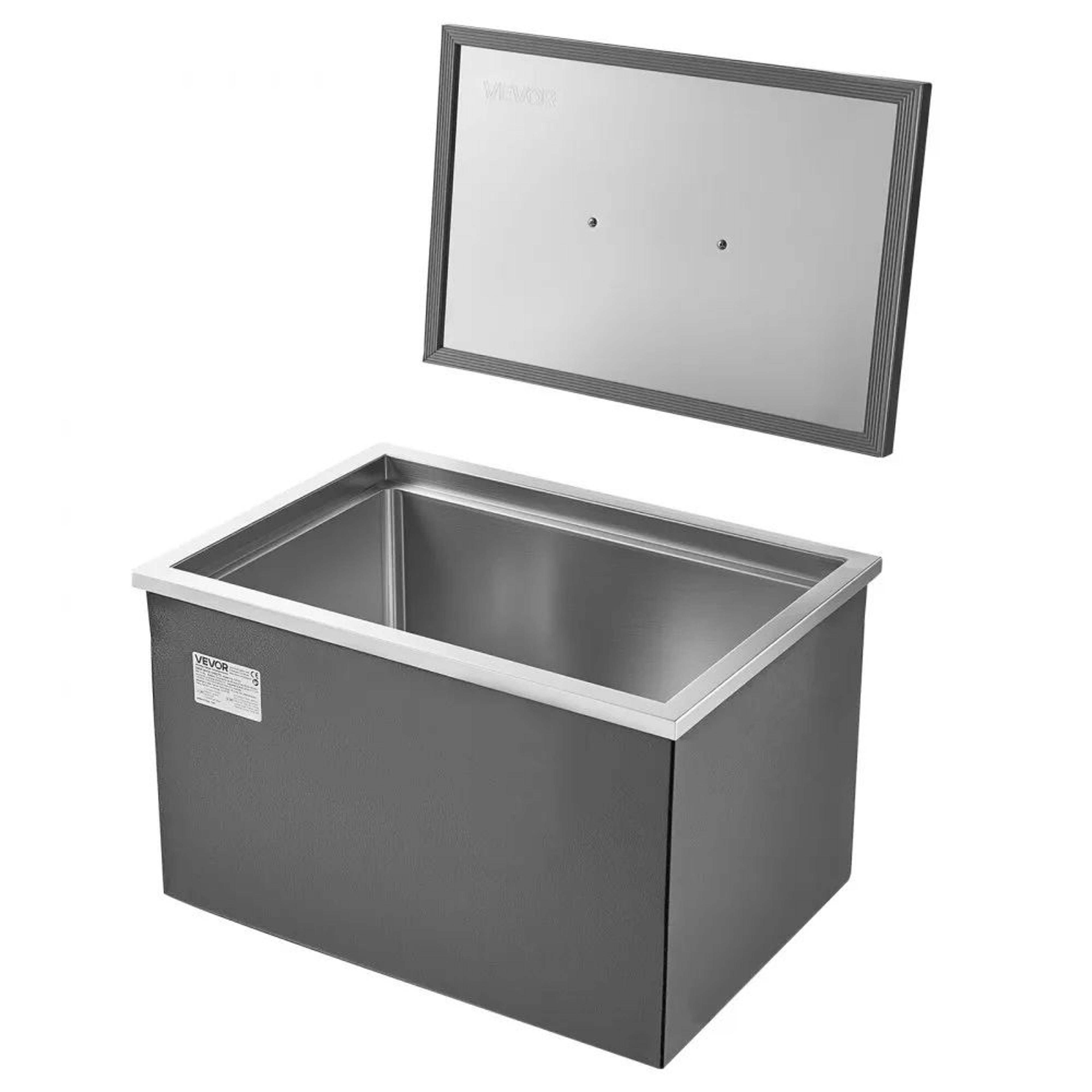 317 QT Stainless Steel DropIn Ice Chest With Insulated Pot Lid And Drain Pipe 6