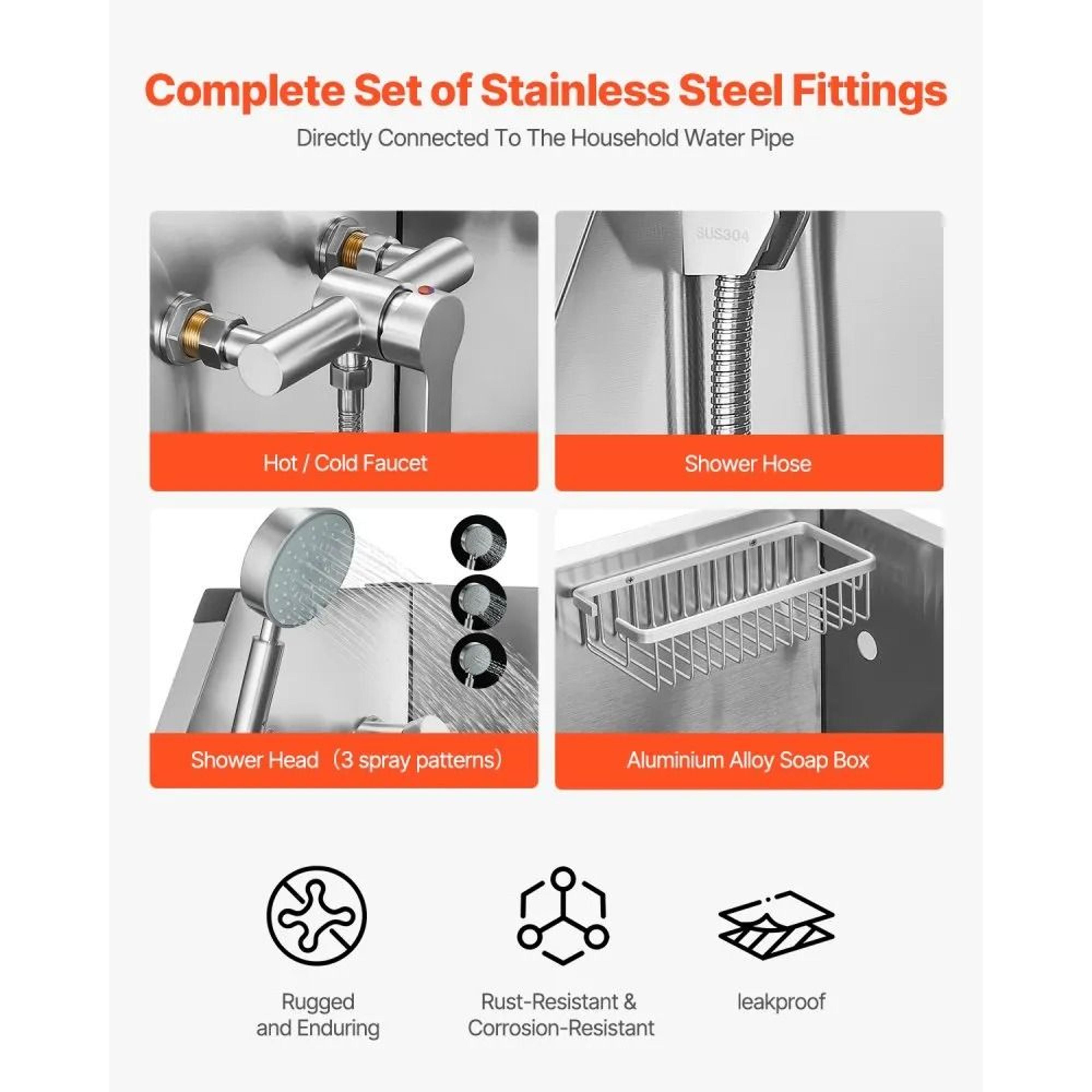 34Inch Stainless Steel Dog Washing Station With Hot And Cold Faucet 4