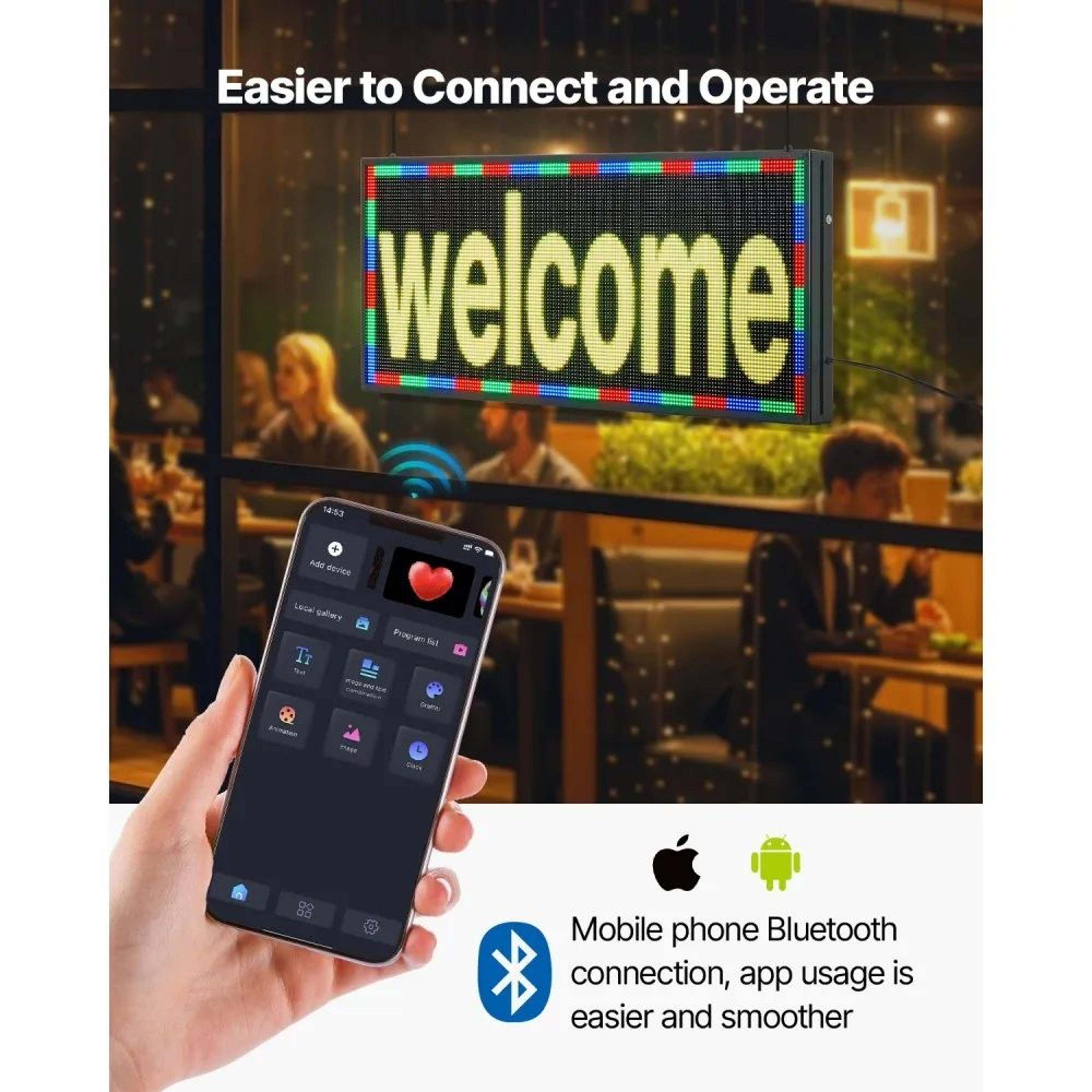 Programmable LED Sign P6 Full Color Bluetooth Scrolling Display For Store Advertising 1