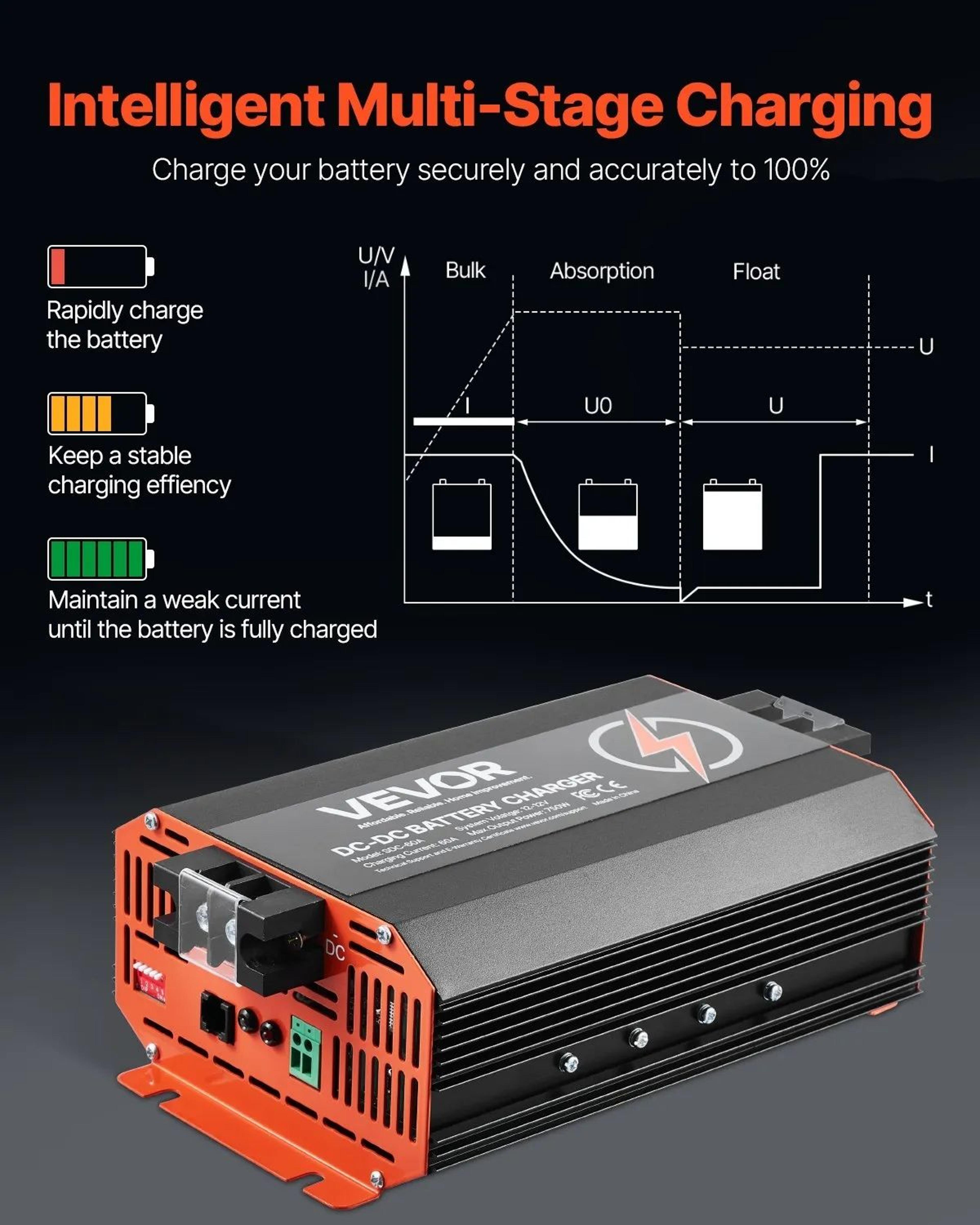 12V 60A DC To DC Battery Charger With 750W Output And Smart MultiStage Charging 3
