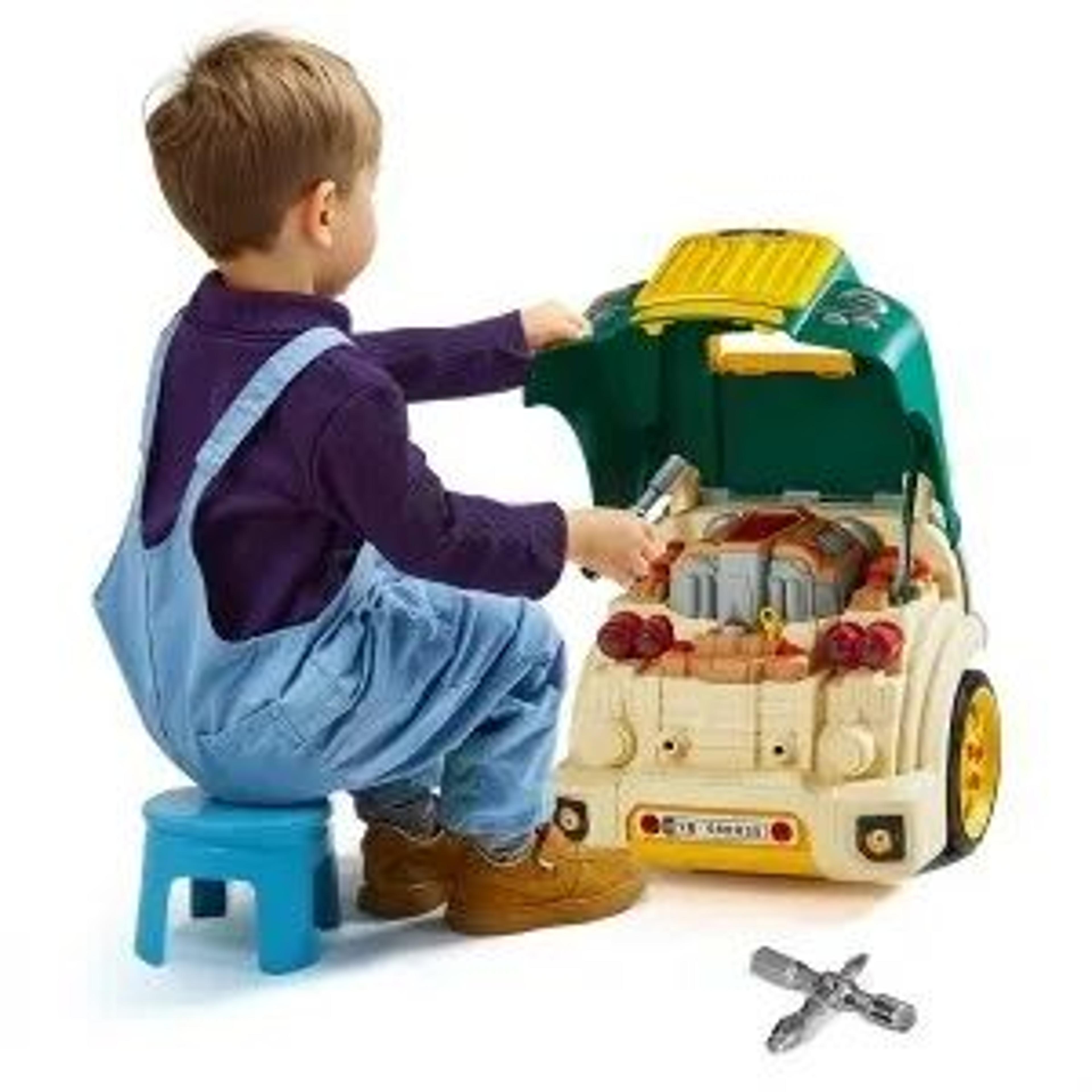 kids mechanic engine toy 60-piece car repair play set with lights and sounds