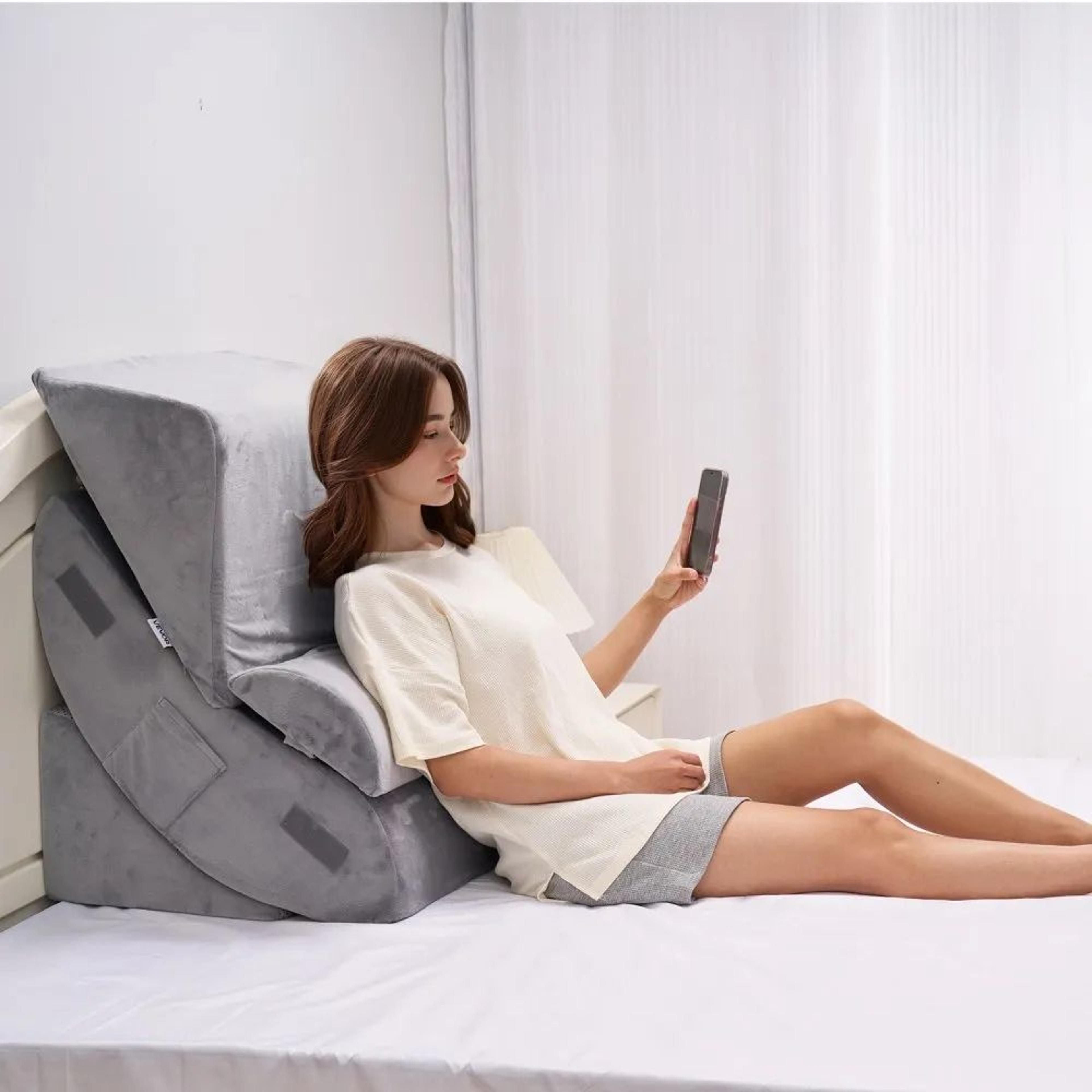4Piece Adjustable Bed Wedge Pillow Set For Sleeping And Elevated Support 6