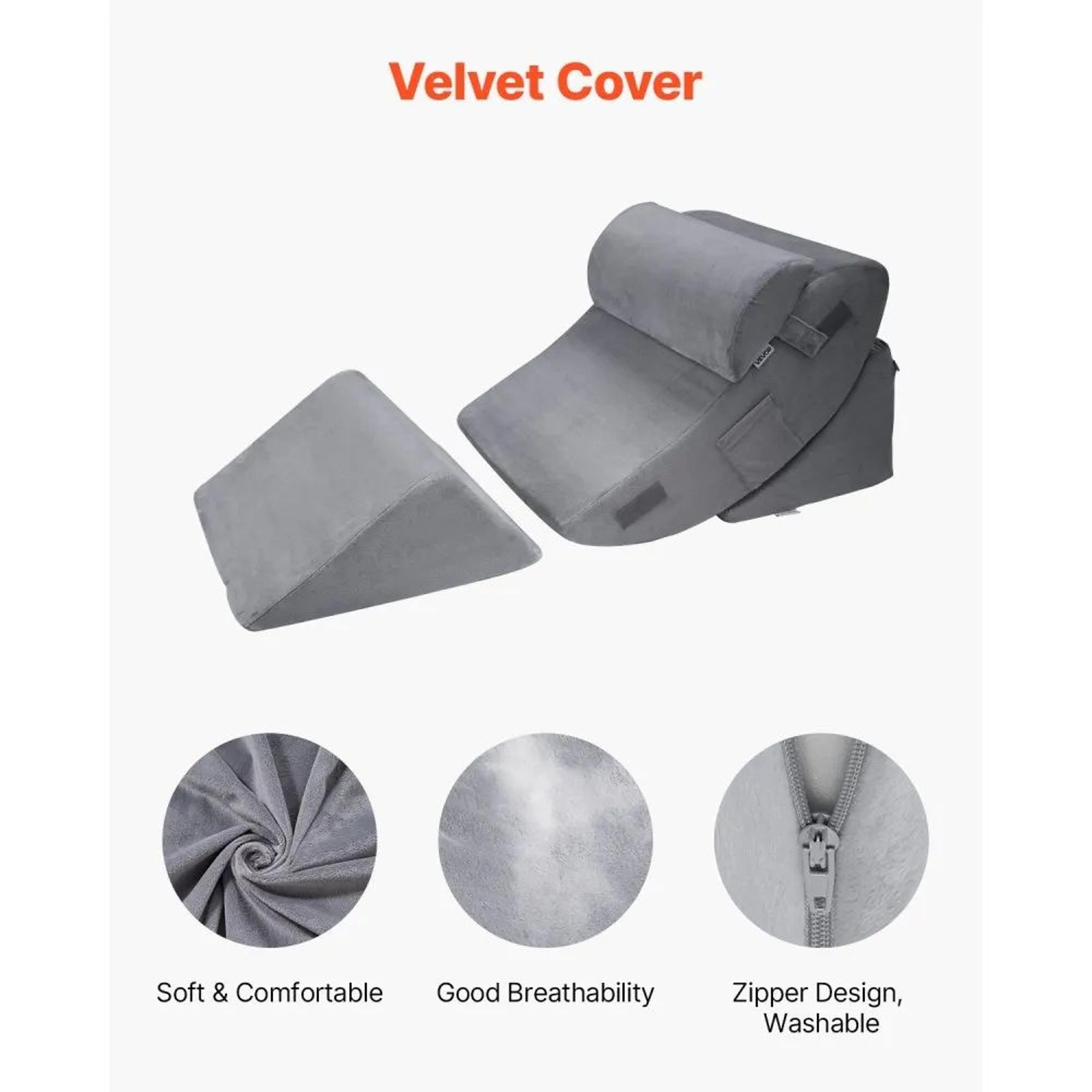 4Piece Adjustable Bed Wedge Pillow Set For Sleeping And Elevated Support 4