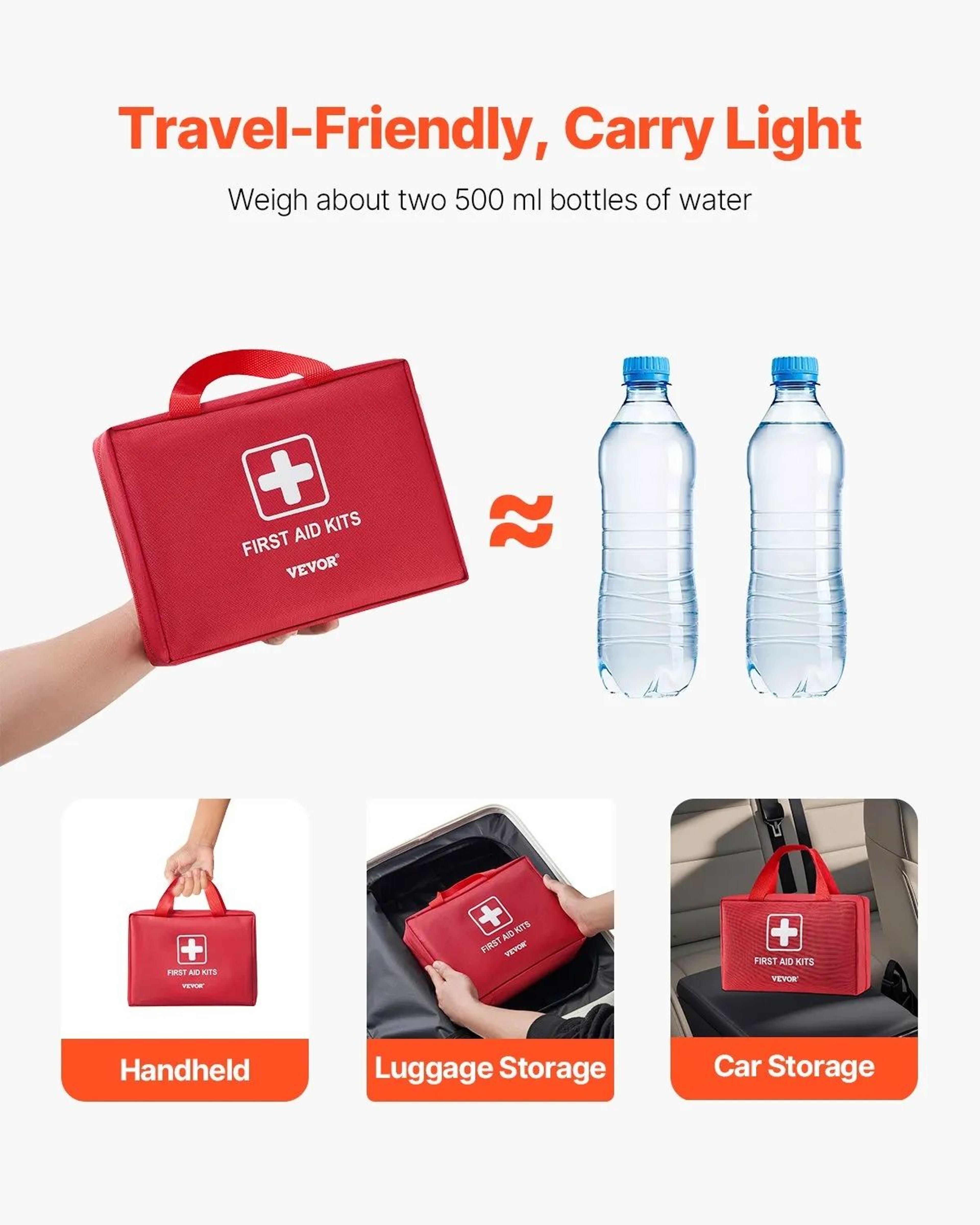420Piece First Aid Kit With Durable 600D Nylon Emergency Medical Supply Bag 3